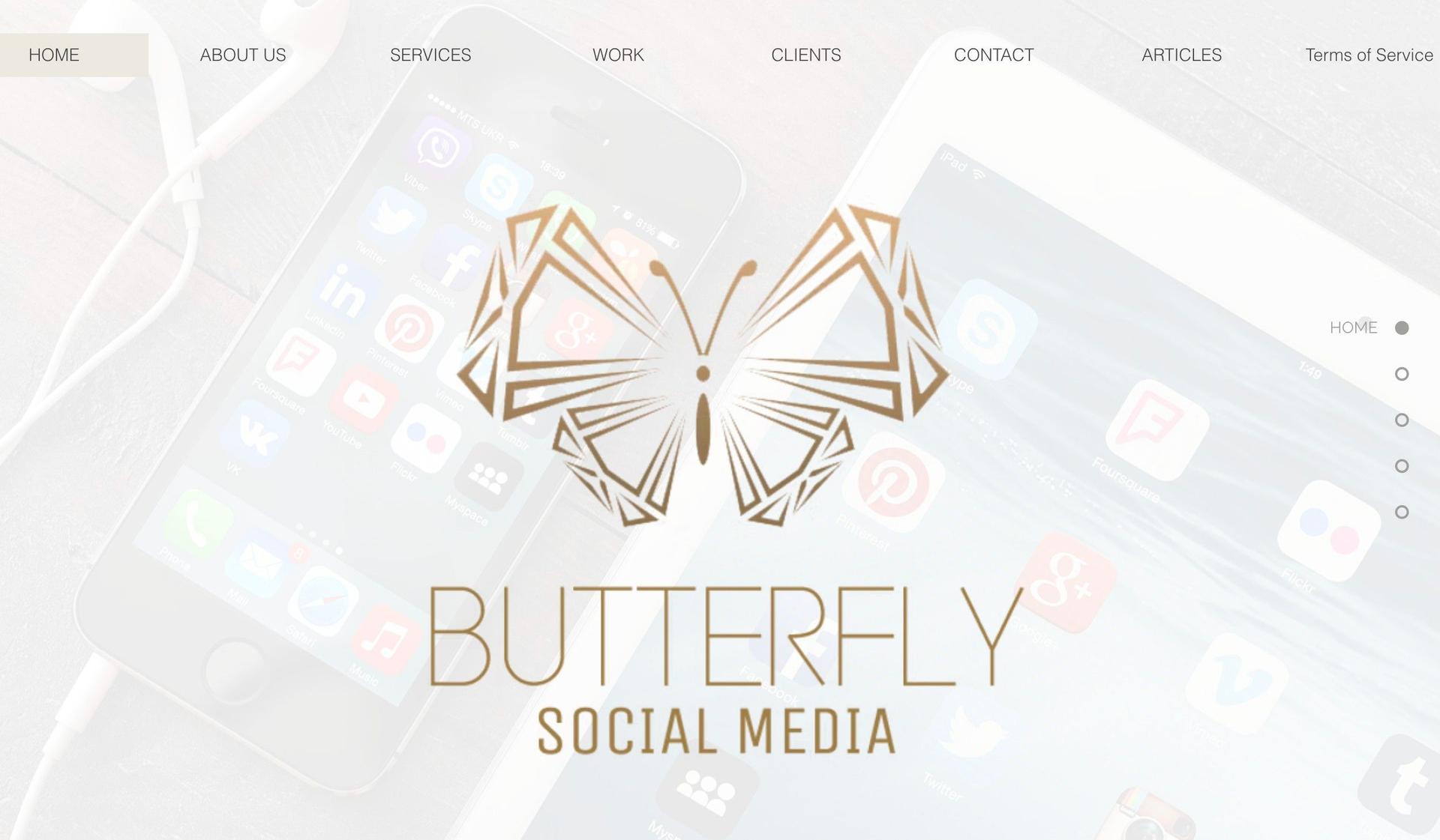 Butterfly Social Media-social media website design examples