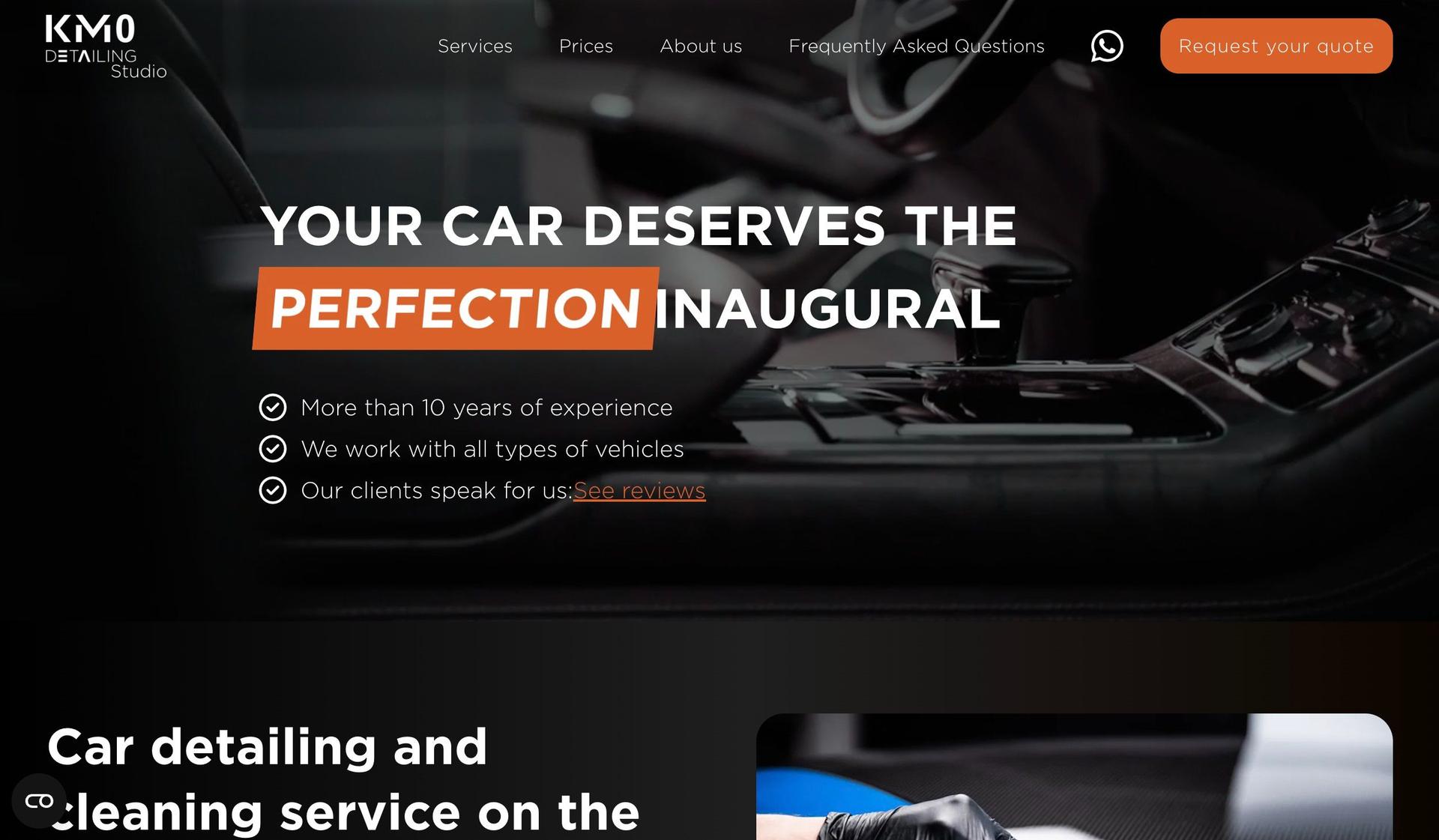 KM0 Detailing Studio-car wash websites