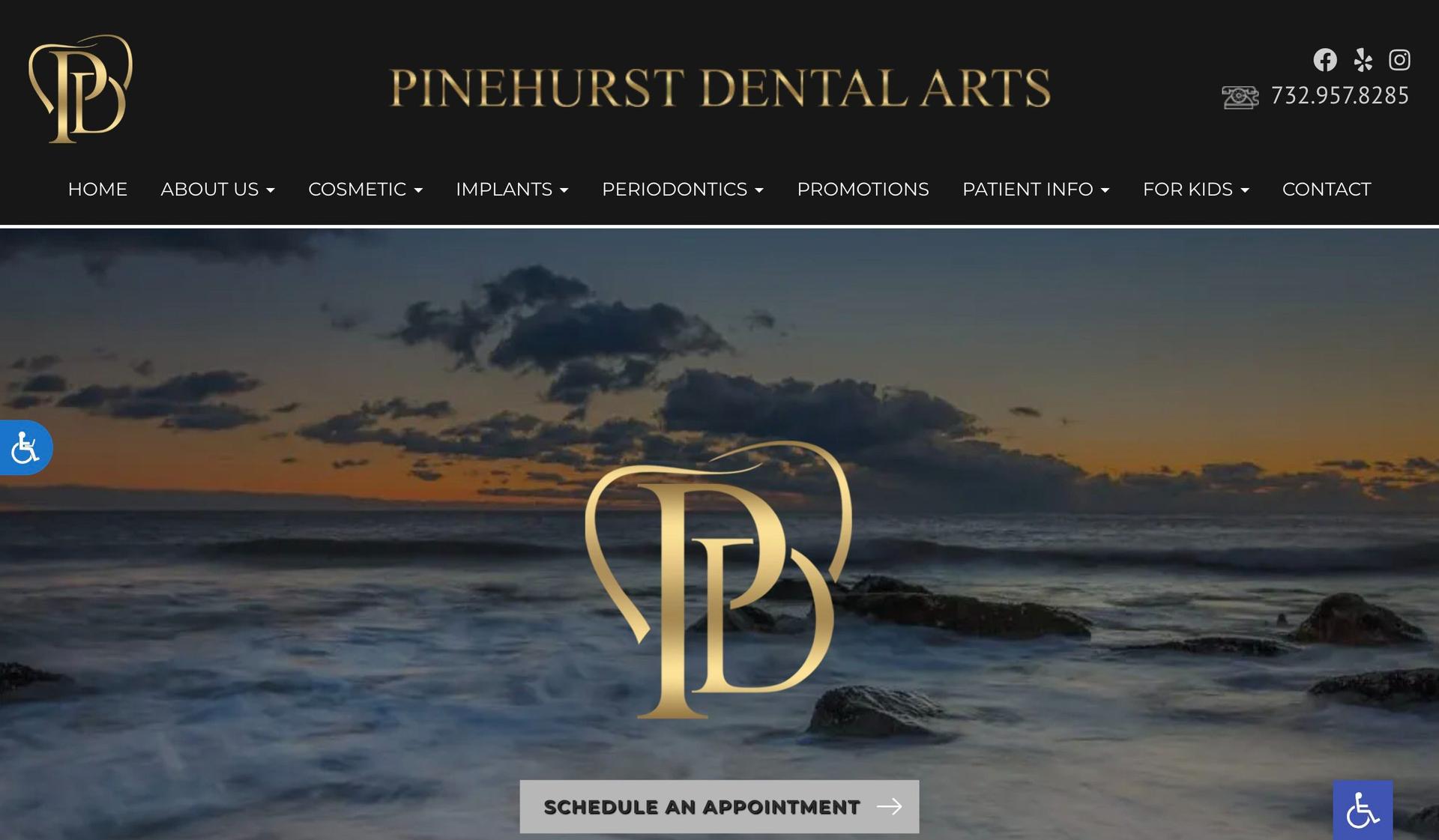Pinehurst Dental Arts-black and gold websites