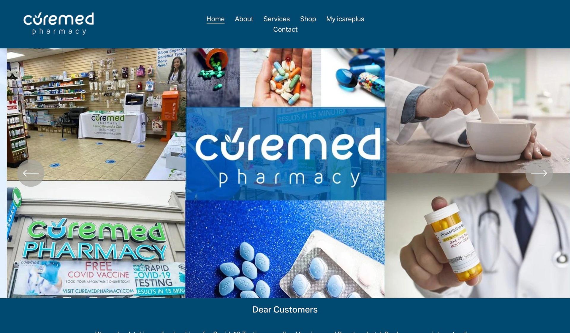 CureMed Pharmacy-pharmacy website design