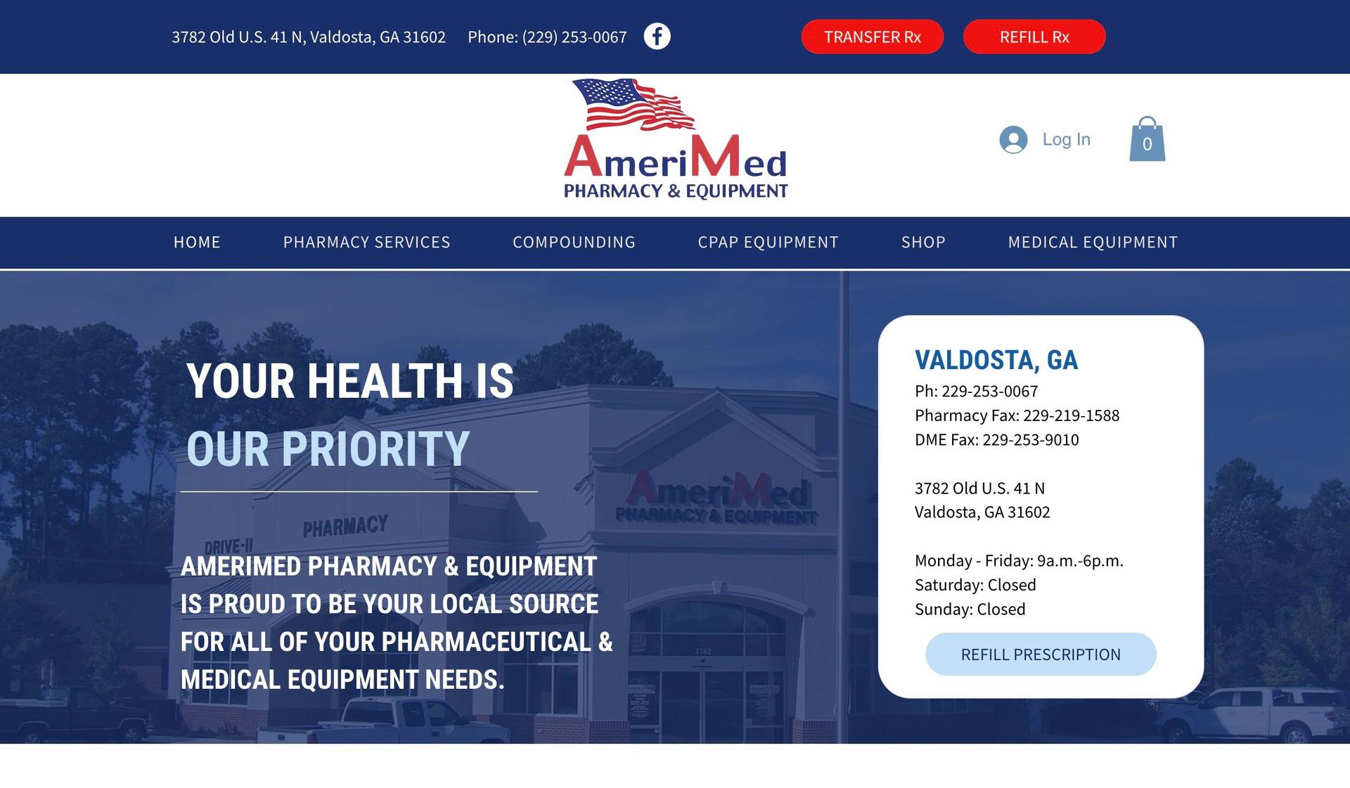 AmeriMed Pharmacy-pharmacy website design