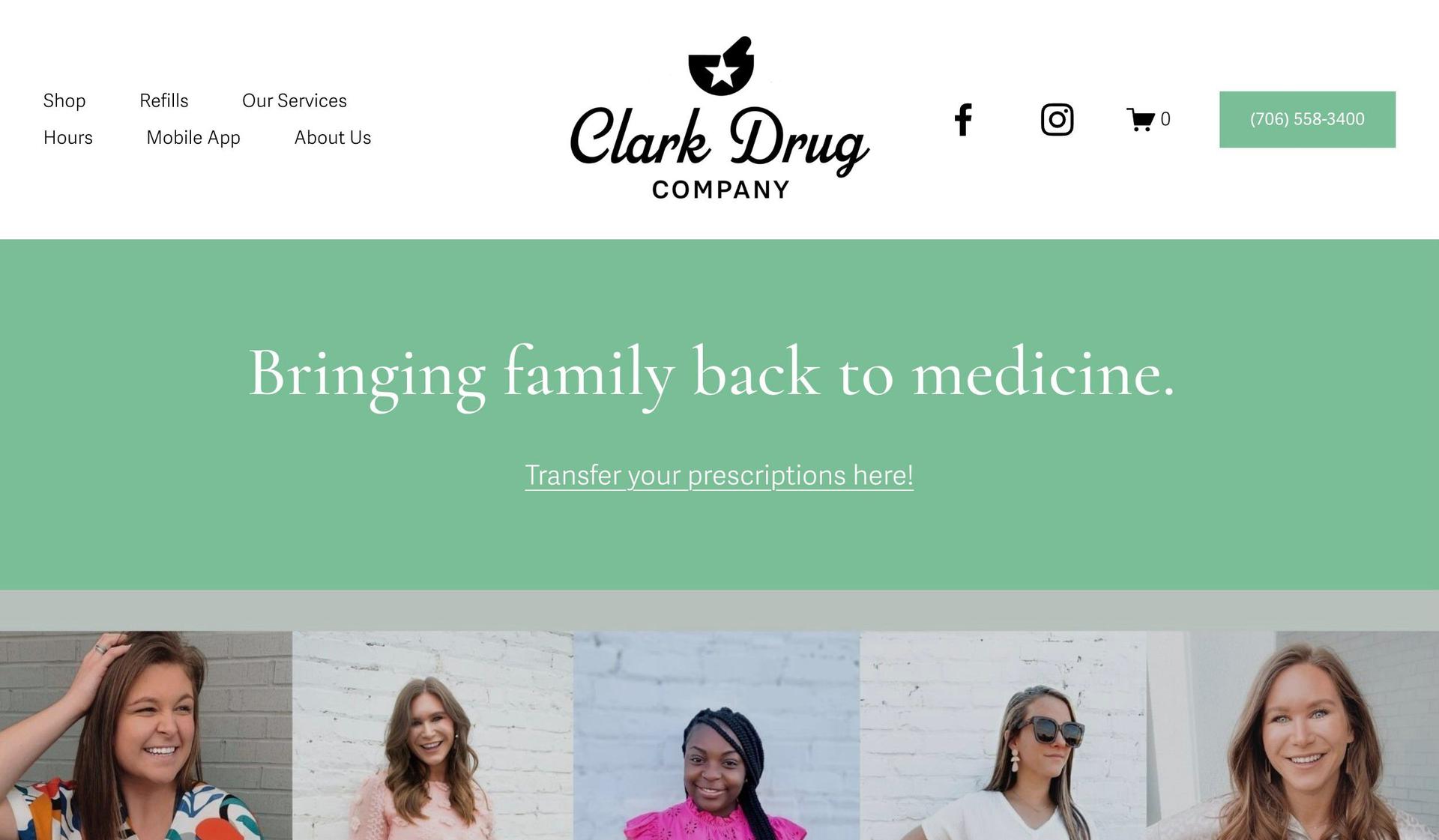 Clark Drug Company-pharmacy website design