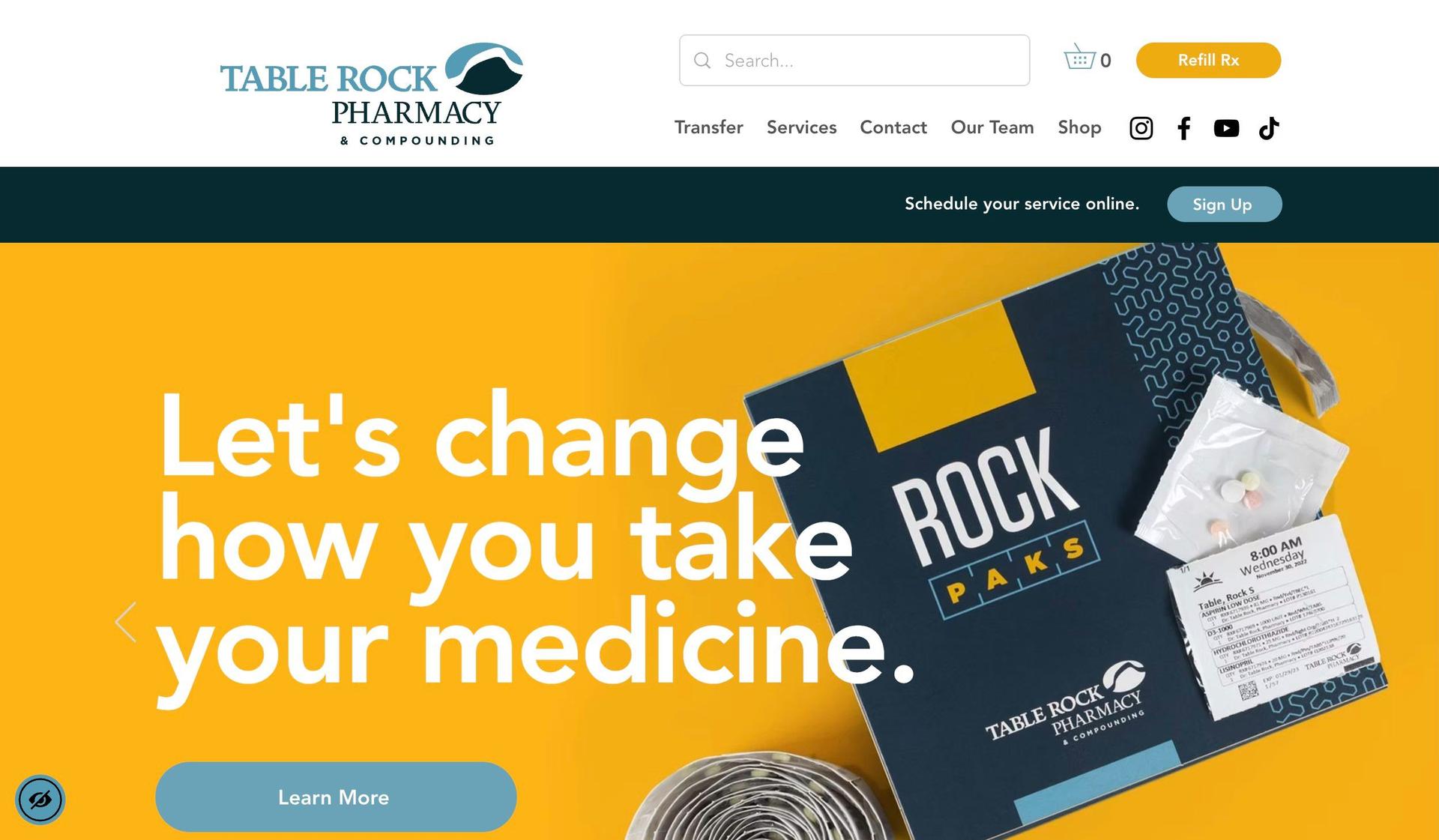 Table Rock Rx-pharmacy website design