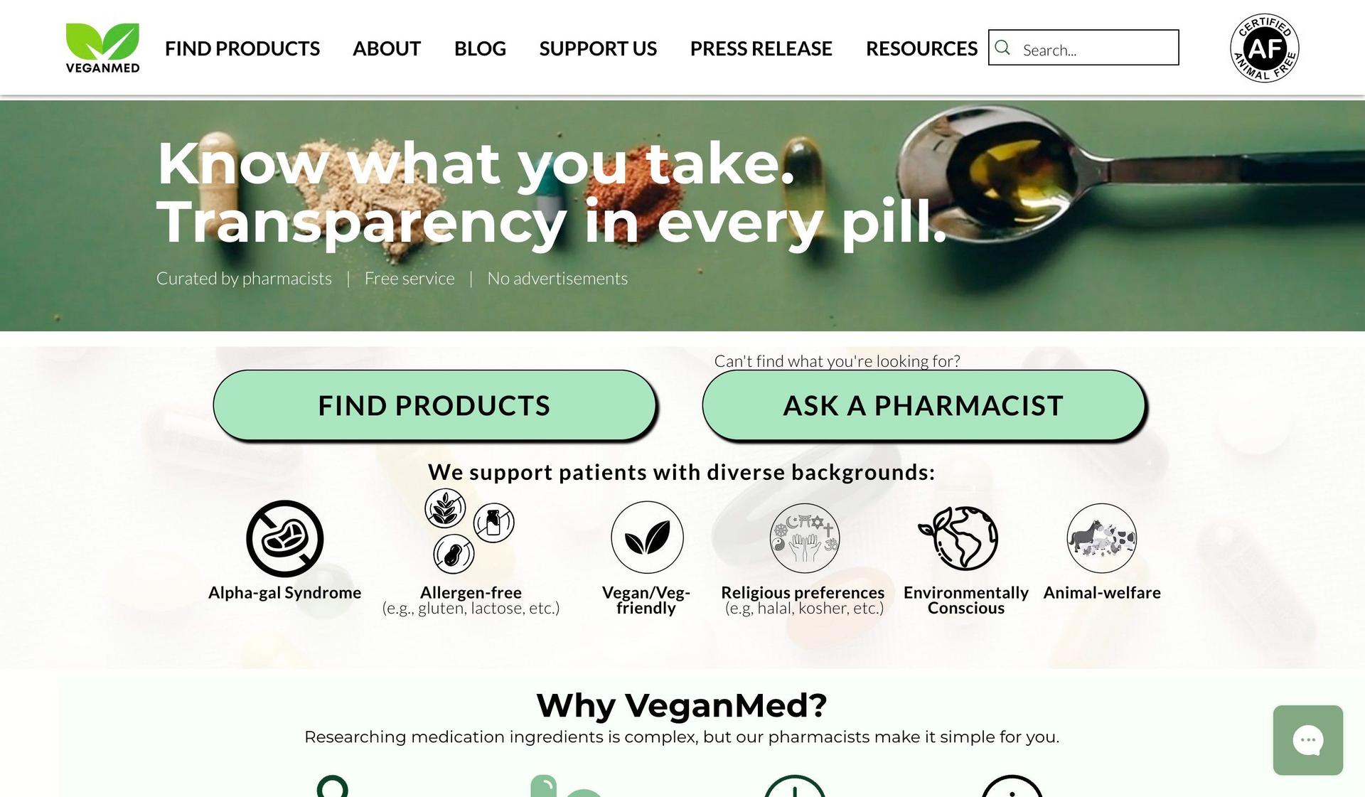 VeganMed-pharmacy website design