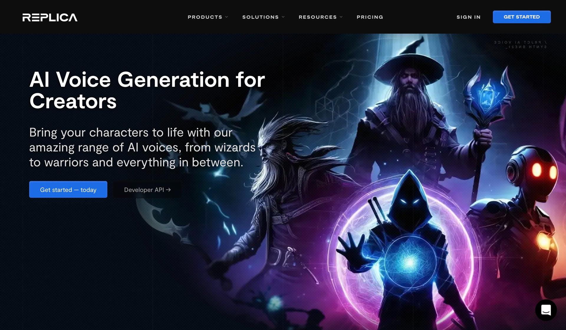 Replica Studios-black and white websites