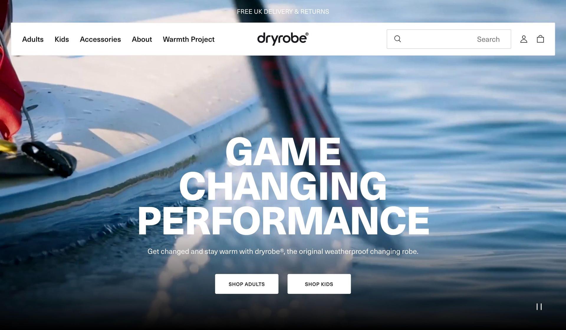 Dryrobe-black and white websites