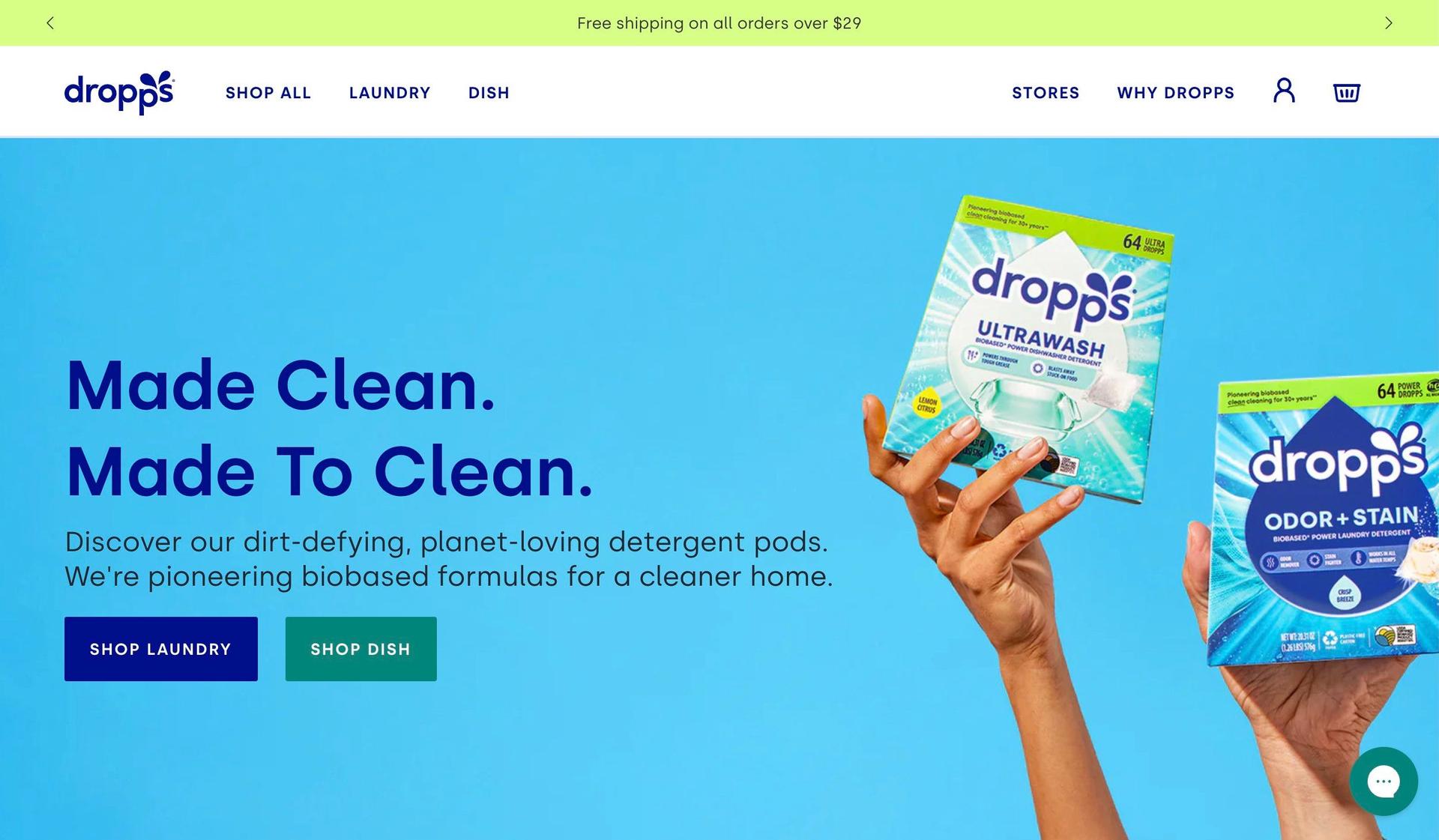 Dropps-white and blue websites