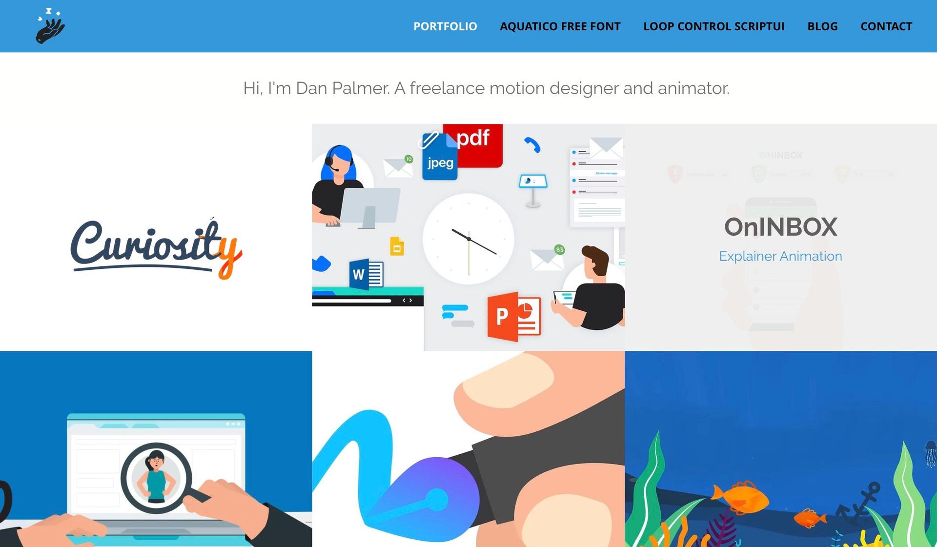 D Palmer Motion-white and blue websites