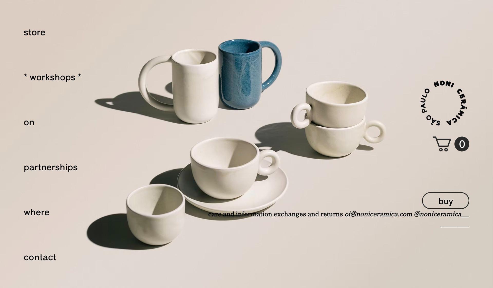 Noni Ceramica-innovative website design examples