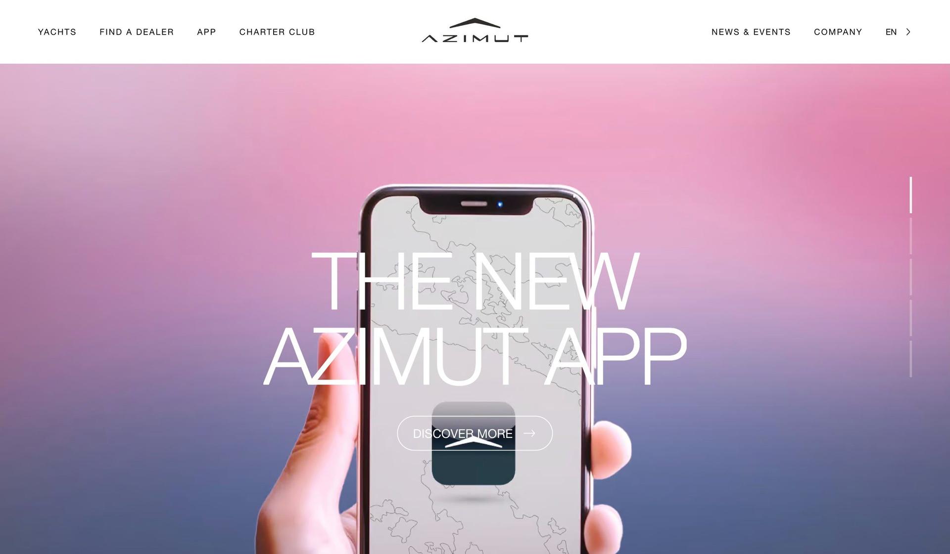 Azimut Yachts-clean website design