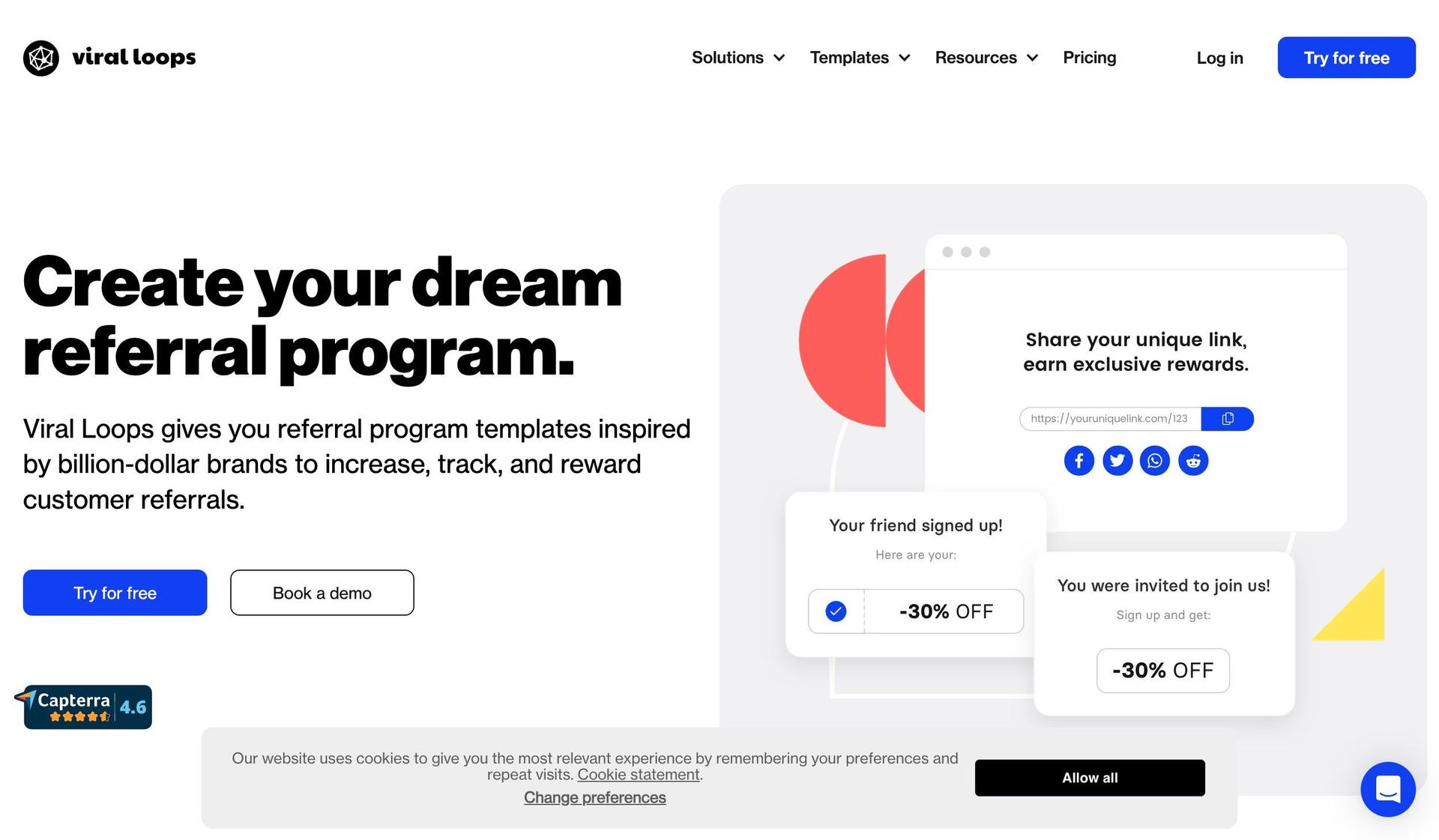 Viral Loops-clean website design