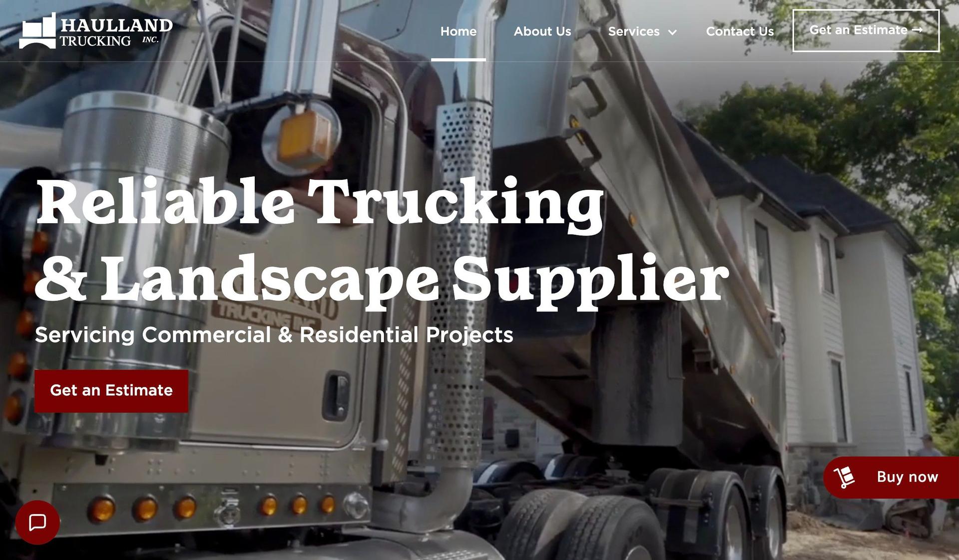 Haulland Trucking-trucking website design examples