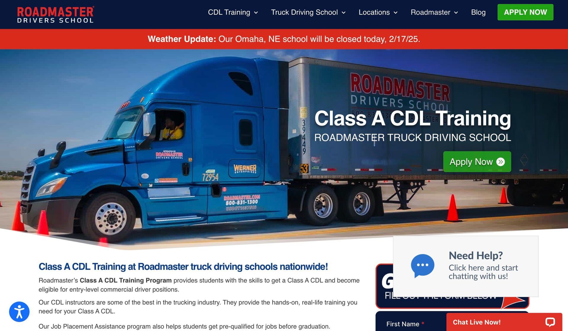 Roadmaster-trucking website design examples