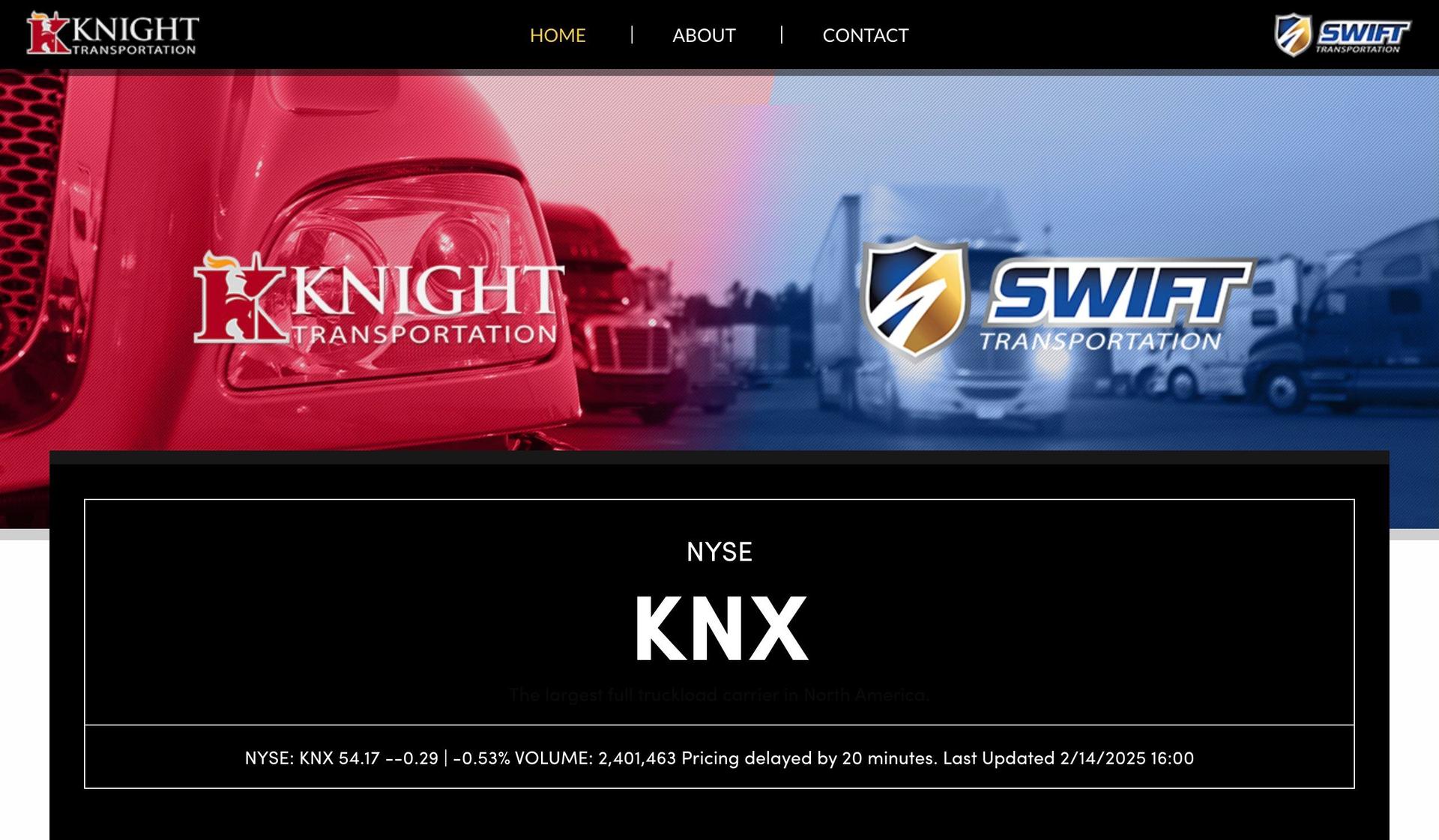 Knight-Swift-trucking website design examples