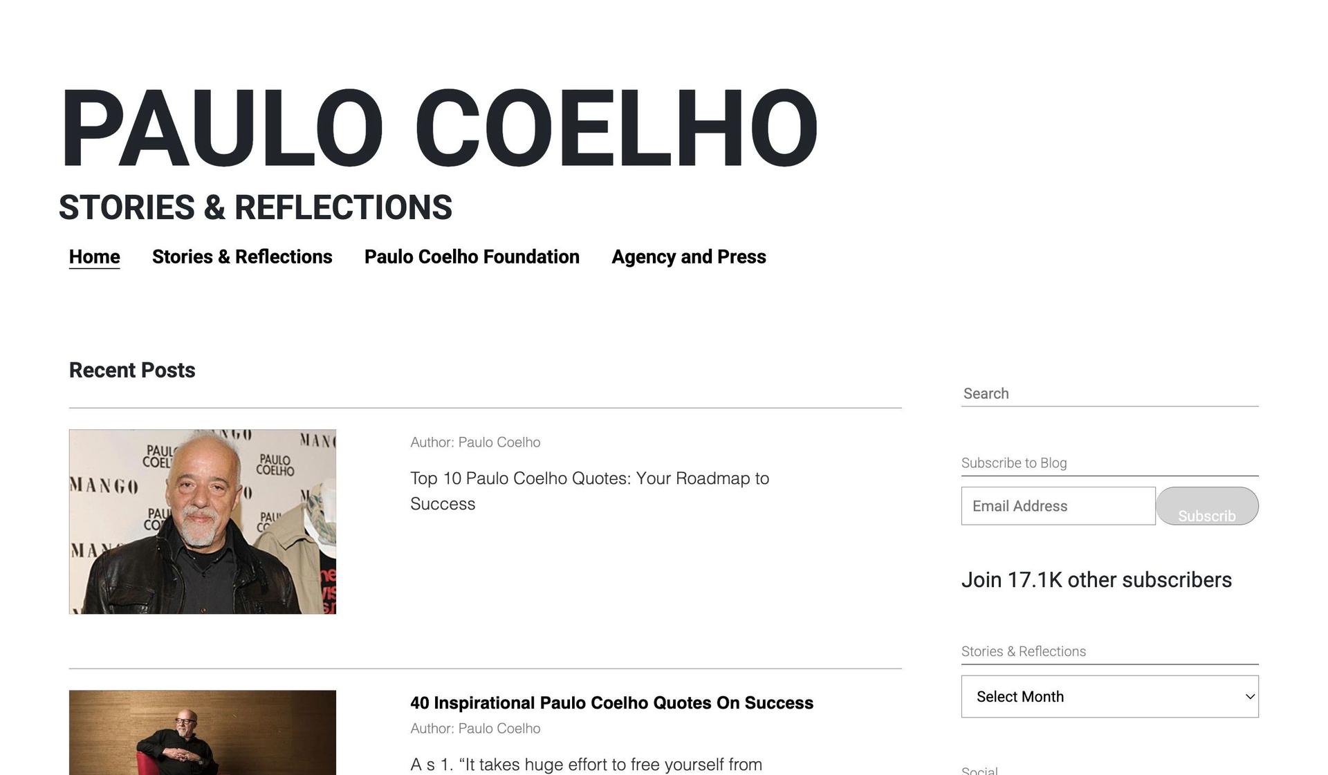 Paulo Coelho Blog-bad websites