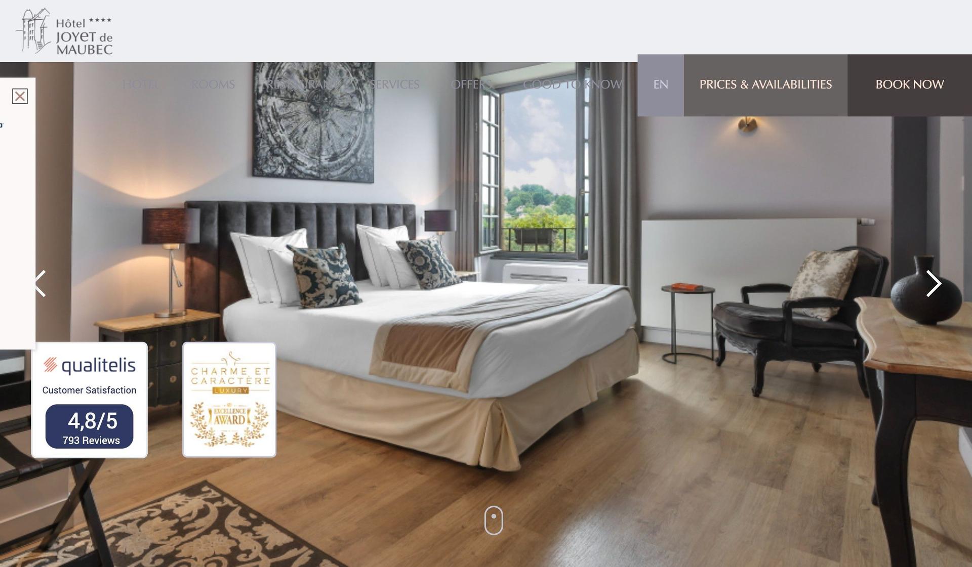 Hotel Joyet Maubec-multilingual website examples