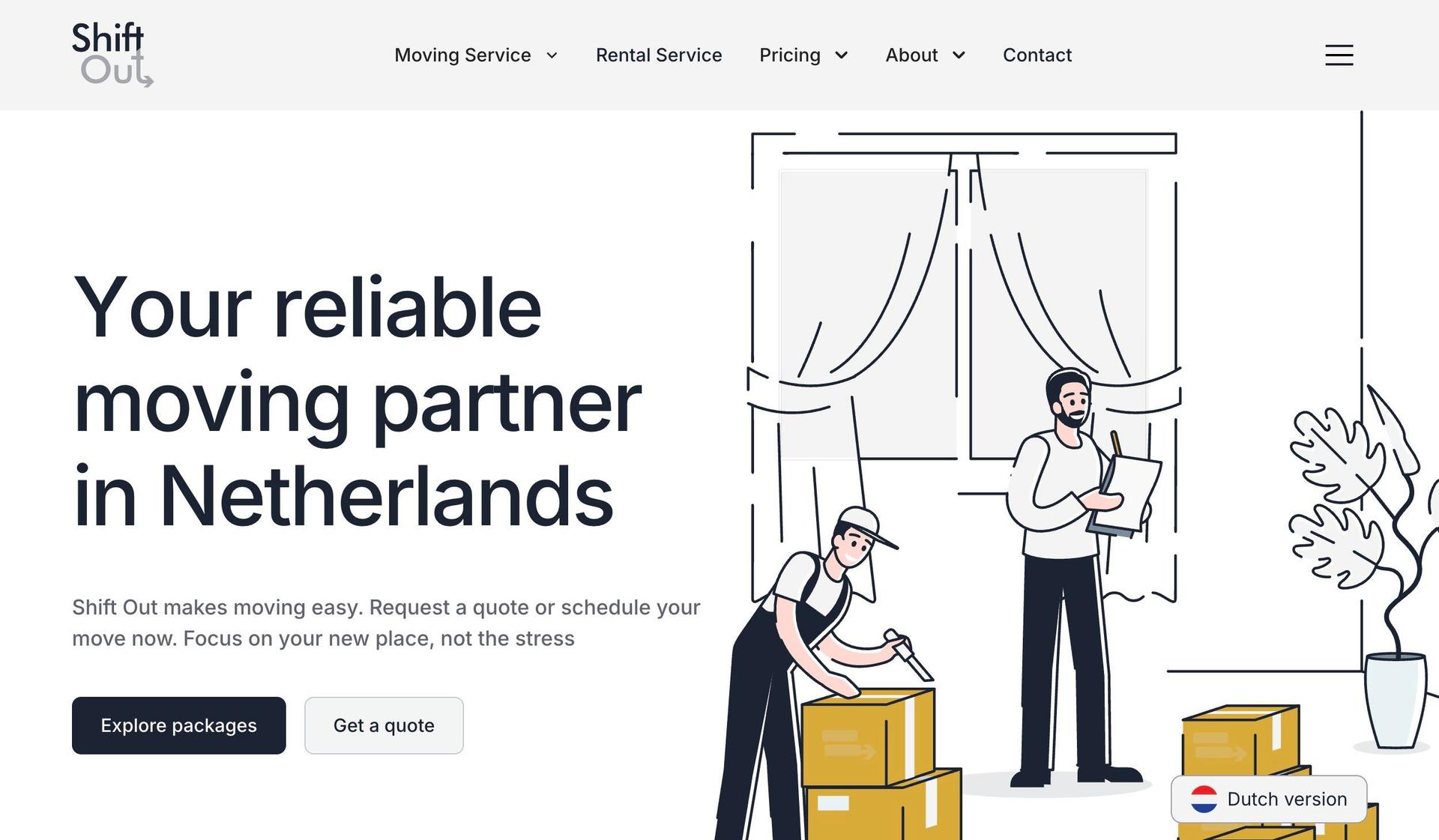 Shift Out-multilingual website examples