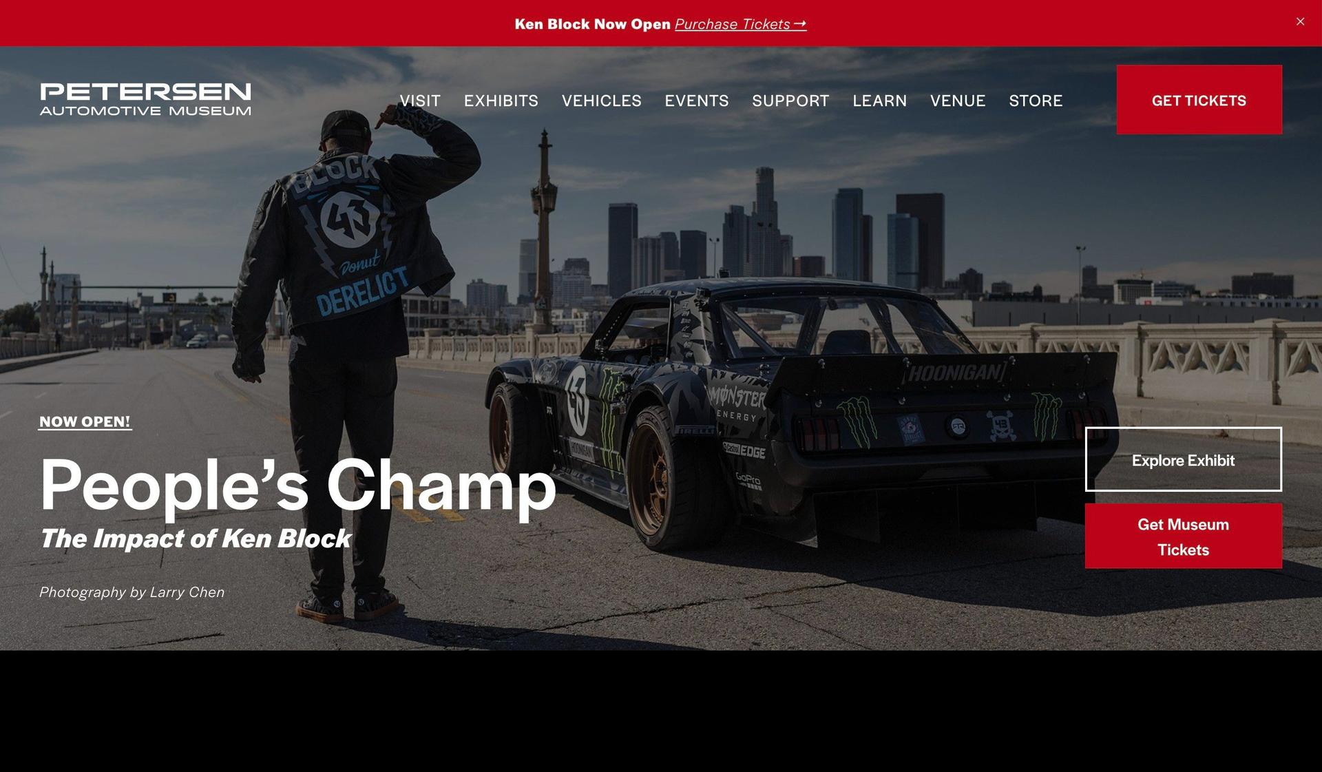 Petersen Automotive Museum-museum website design examples