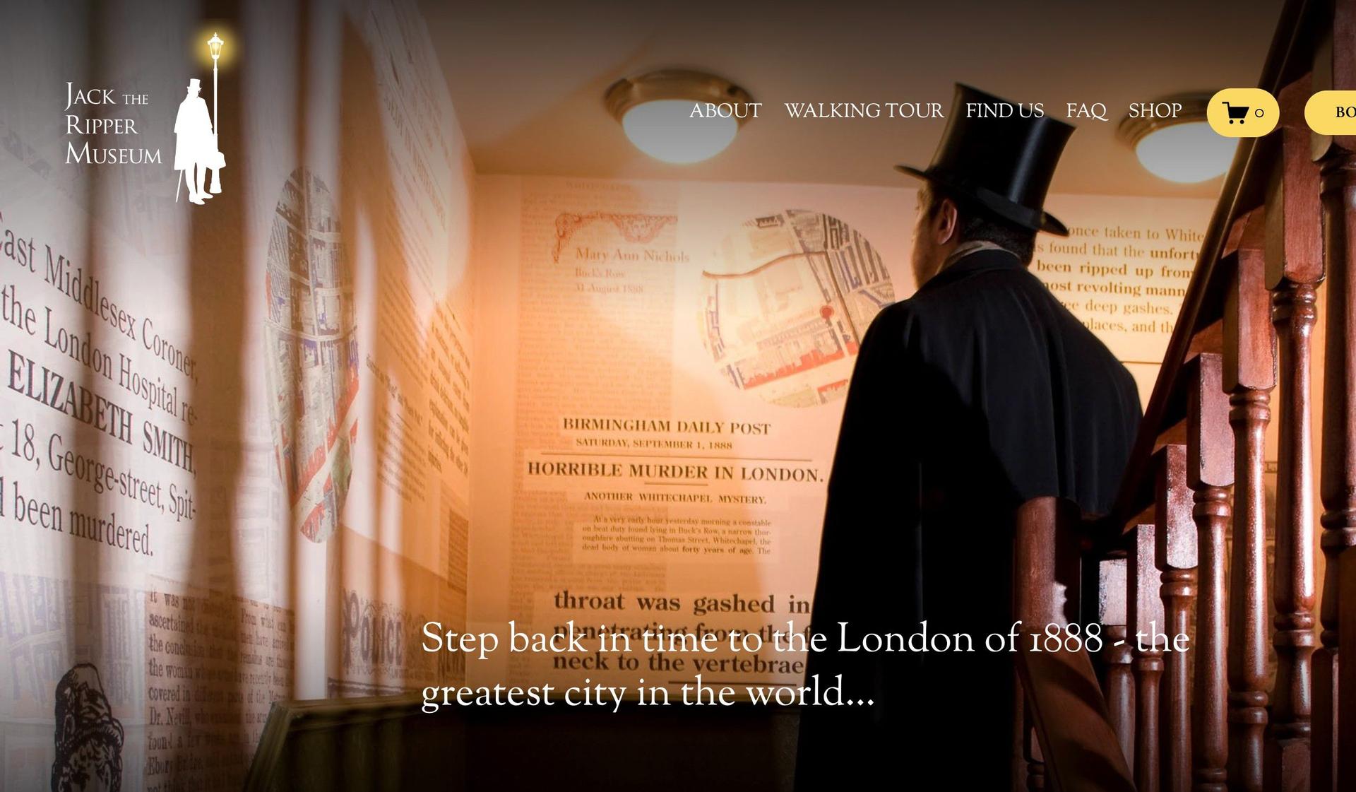 Jack the Ripper Museum-museum website design examples