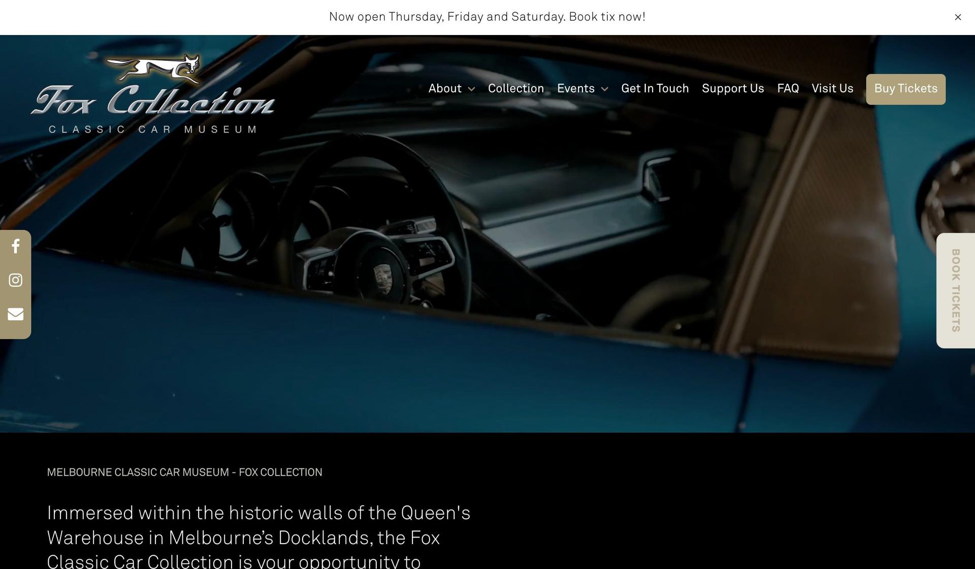 Fox Classic Car Collection-museum website design examples