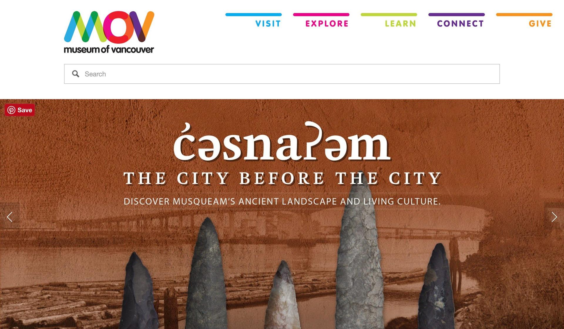 Museum of Vancouver-museum website design examples