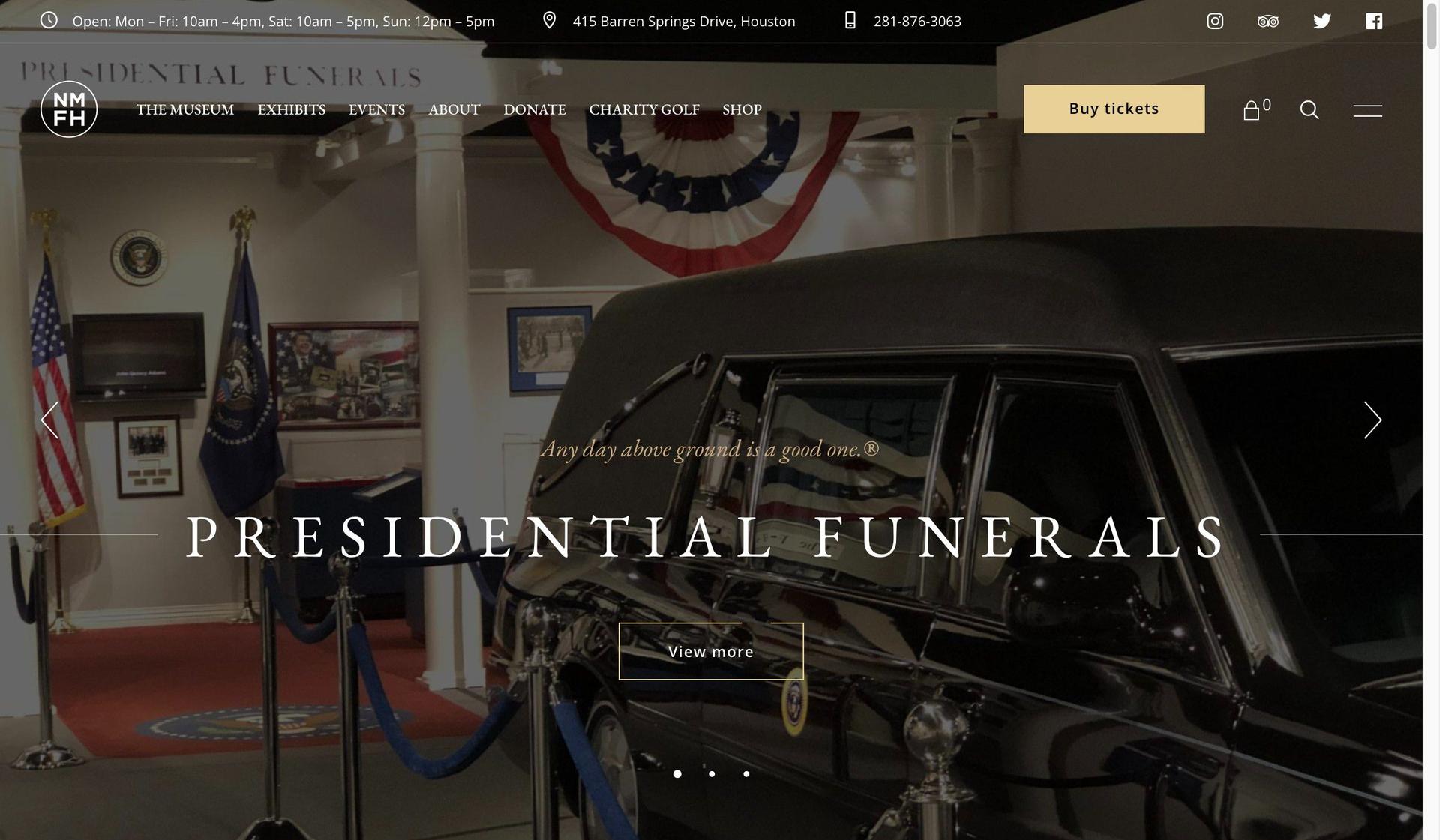 National Museum of Funeral History-museum website design examples