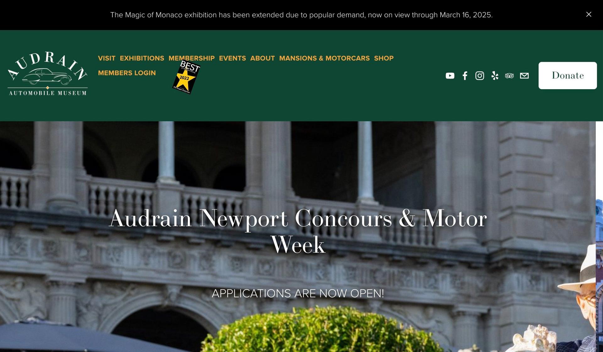 Audrain Automobile Museum-museum website design examples