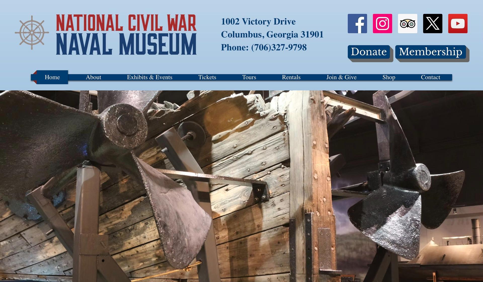 National Civil War Naval Museum-museum website design examples