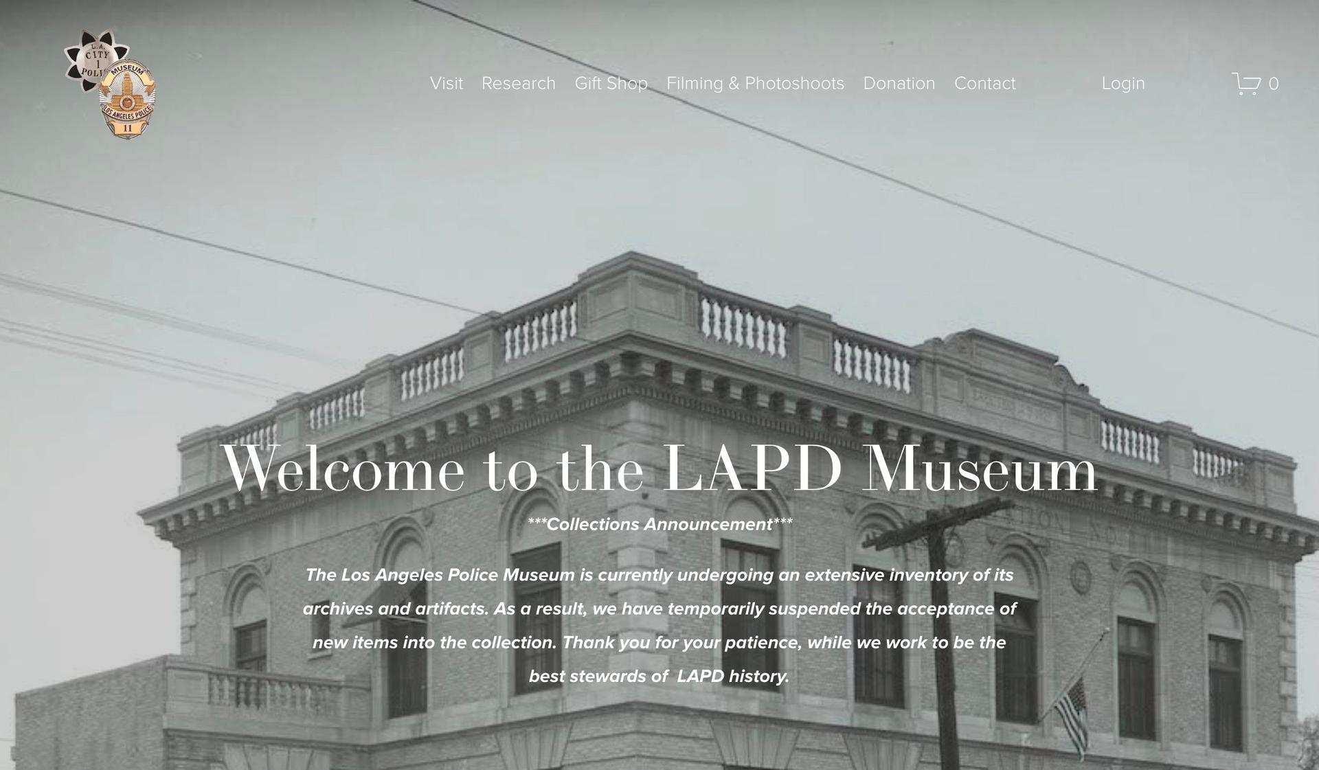 Los Angeles Police Museum-museum website design examples