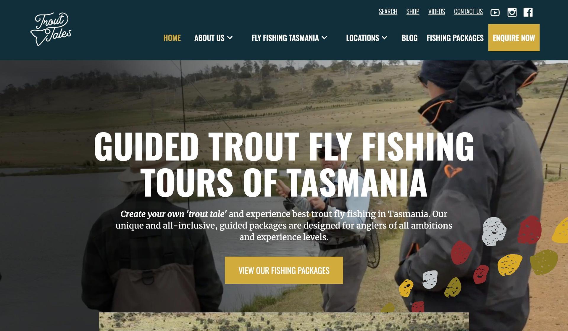 Trout Tales Tasmania-fishing website design examples