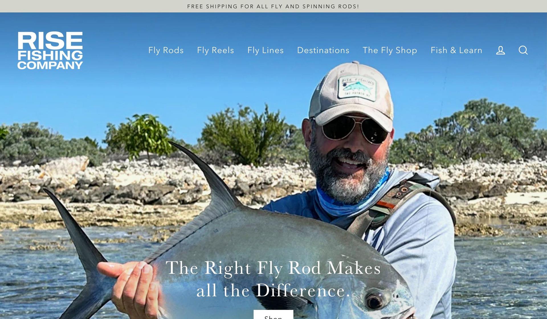 Rise Fishing-fishing website design examples