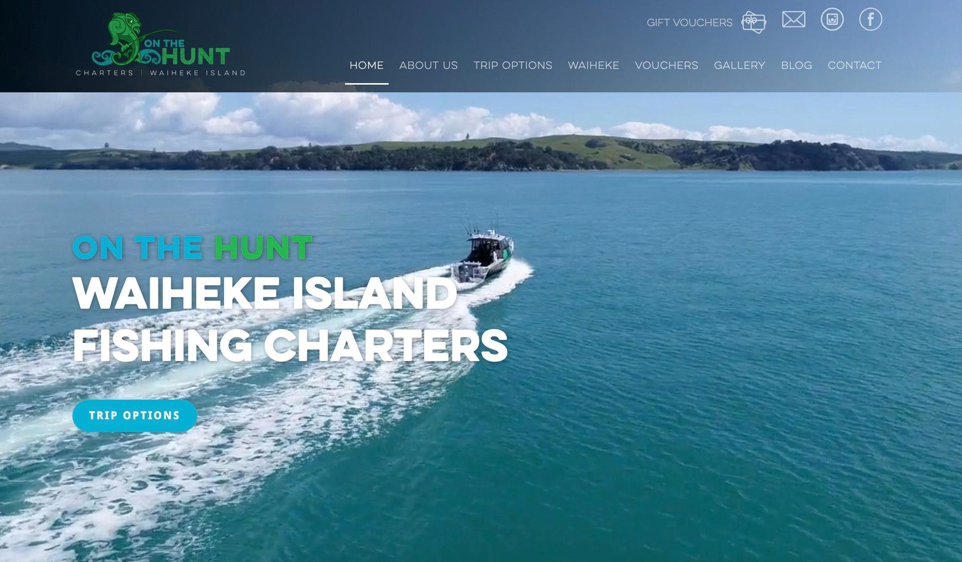 On The Hunt Charters-fishing website design examples