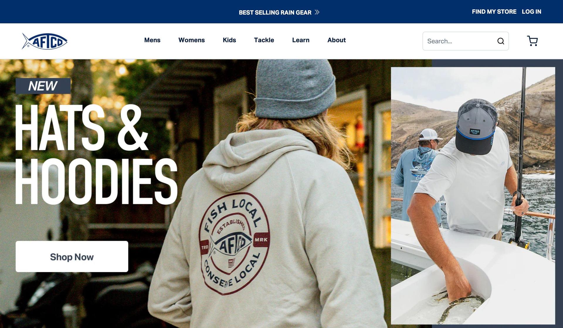 AFTCO-fishing website design examples