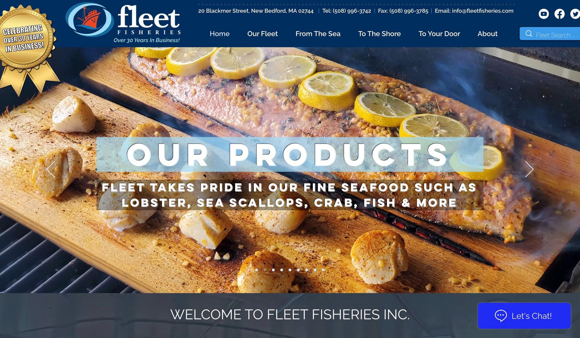 Fleet Fisheries-fishing website design examples