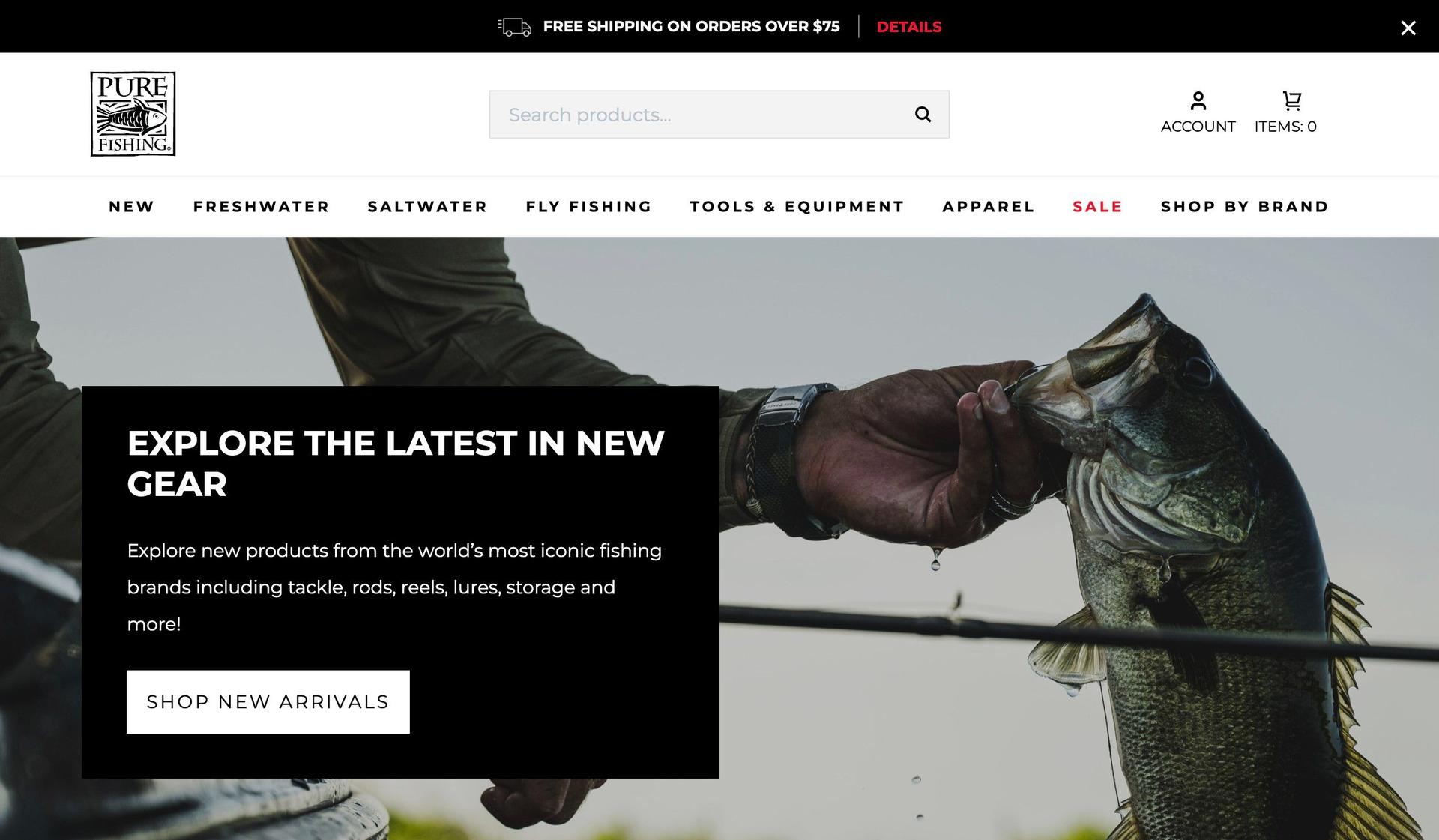 Pure Fishing-fishing website design examples