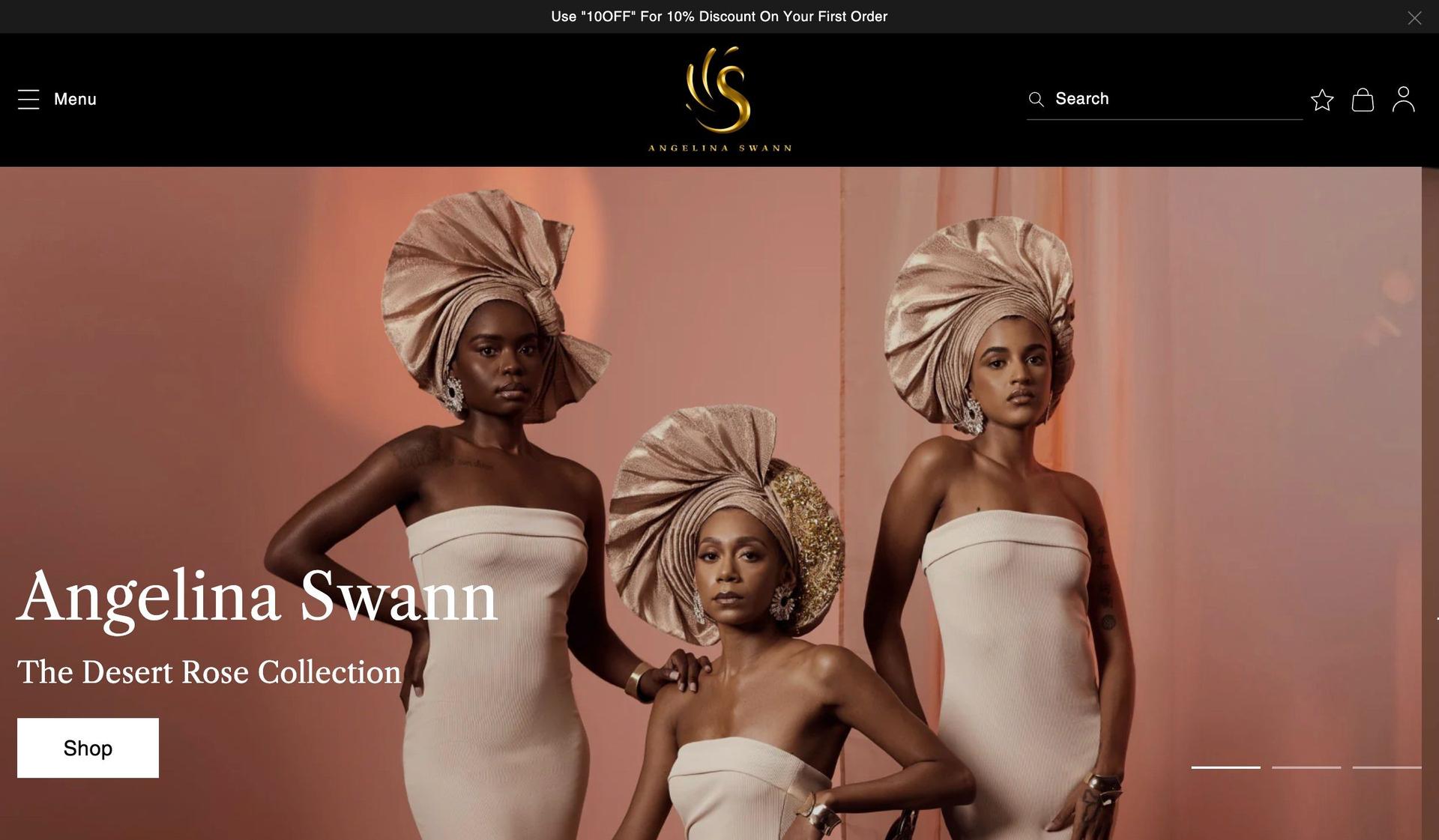Angelina Swann-elegant website design examples
