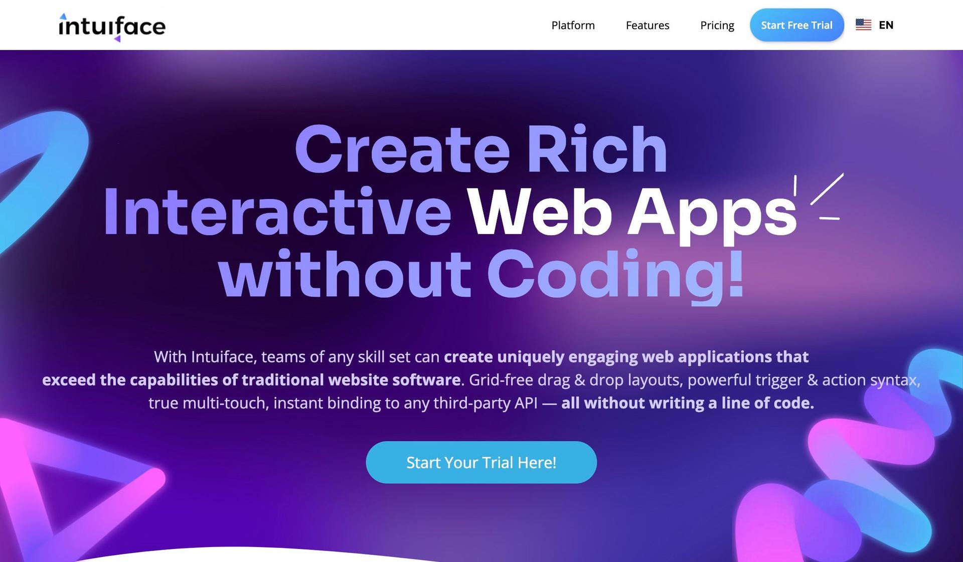 Intuiface-neon websites