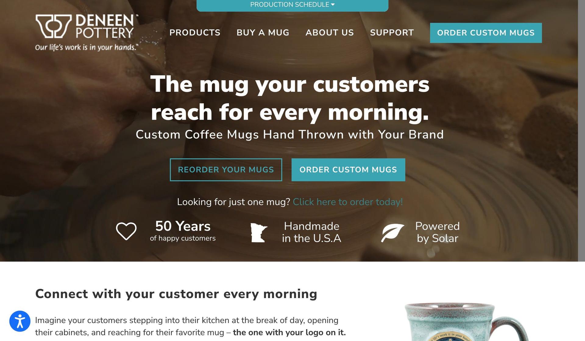 Deneen Pottery-modern website design