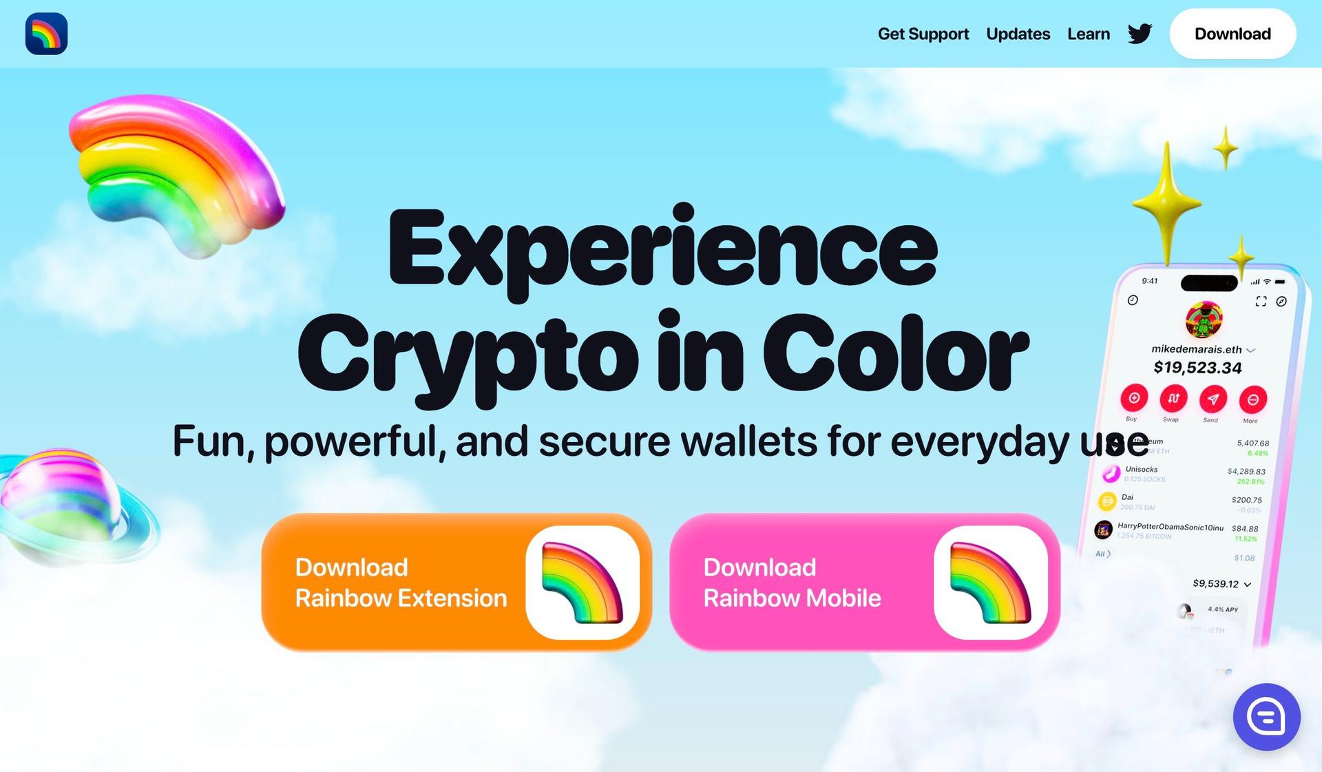 Rainbow-web3 website design examples