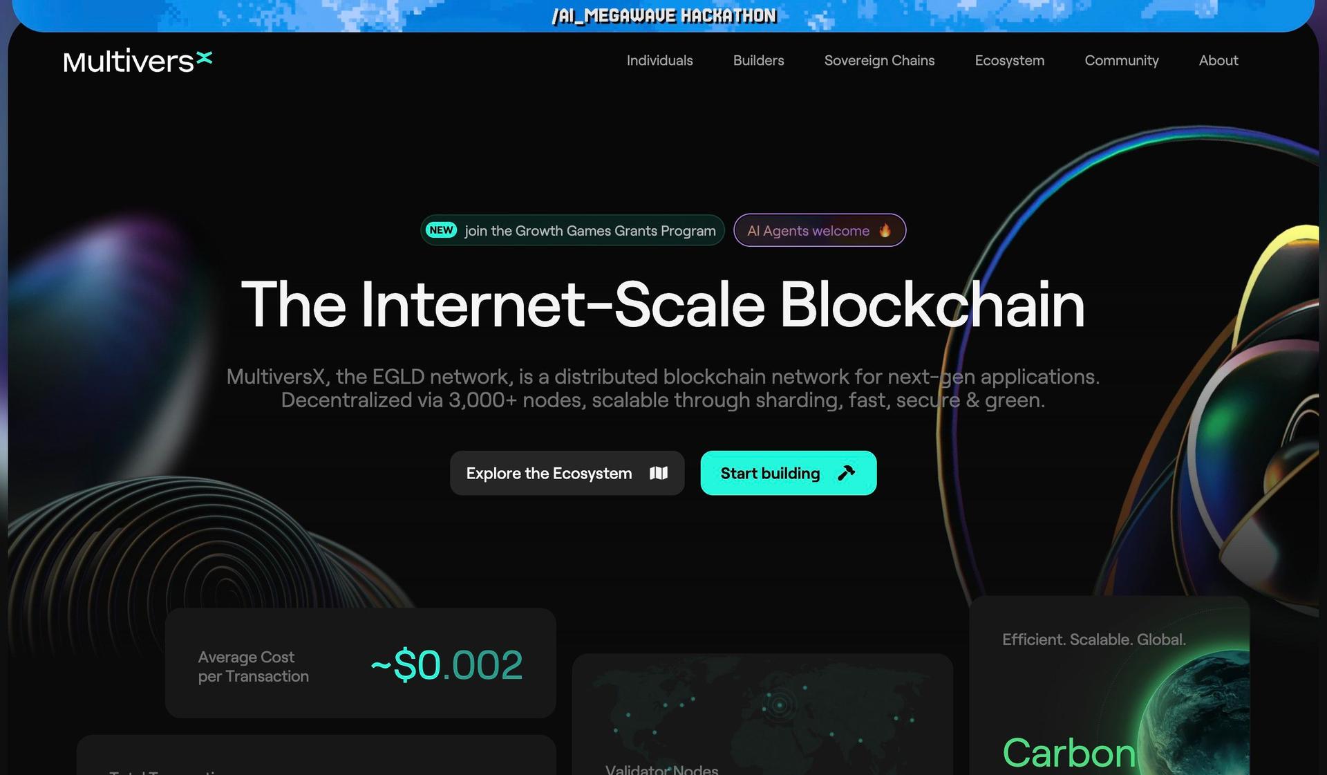 MultiversX-web3 website design examples