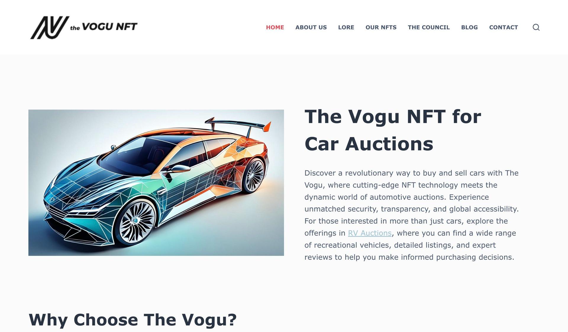 The Vogu-web3 website design examples