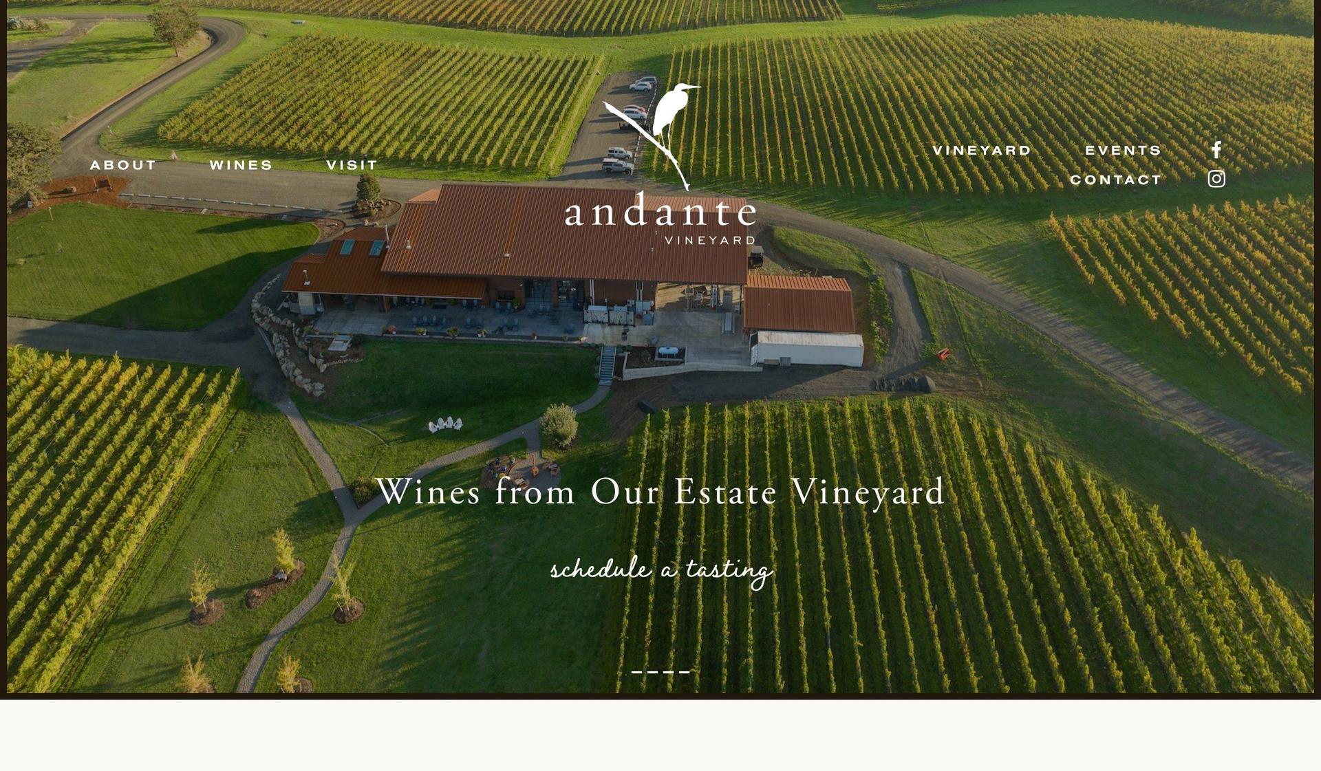 Andante Vineyard-winery websites