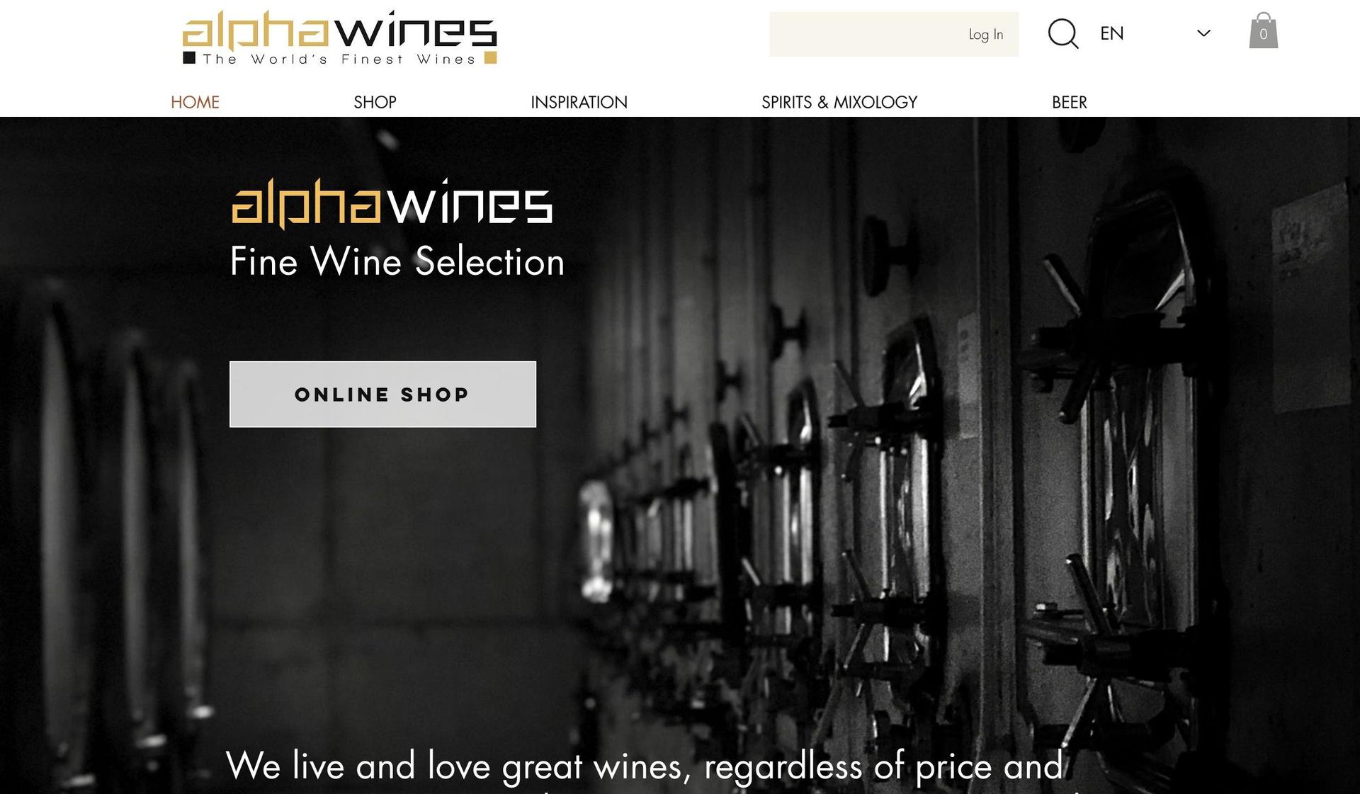 Alpha Wines-winery websites