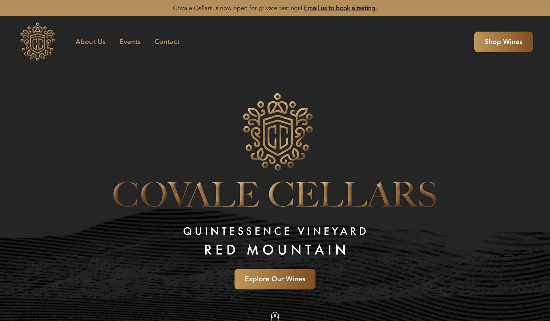 Covale Cellars-winery websites