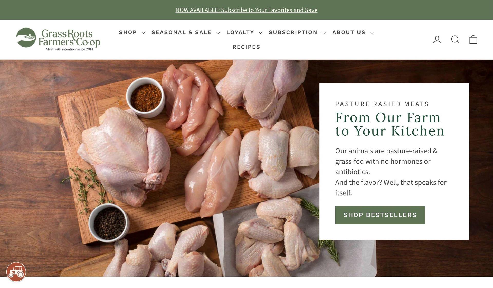 Grass Roots Coop-dynamic website examples