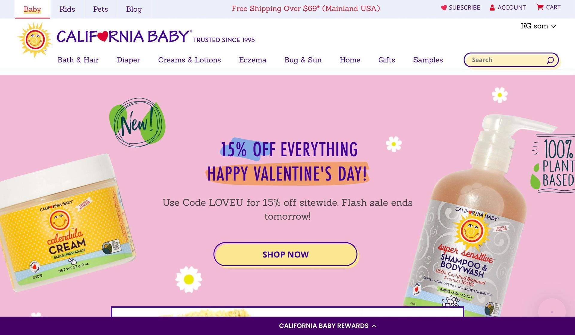 California Baby-dynamic website examples
