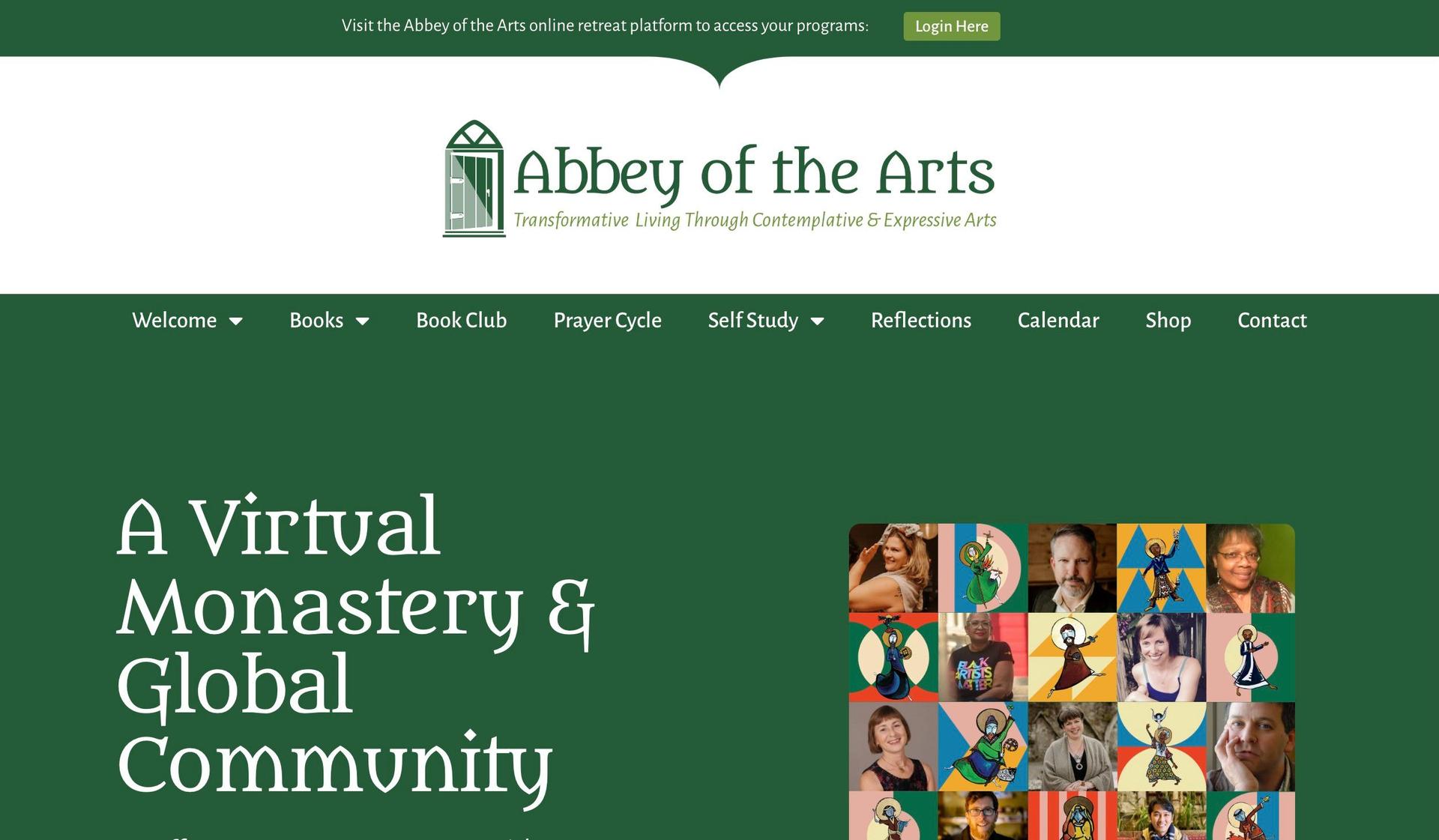 Abbey of the Arts-spirituality website examples