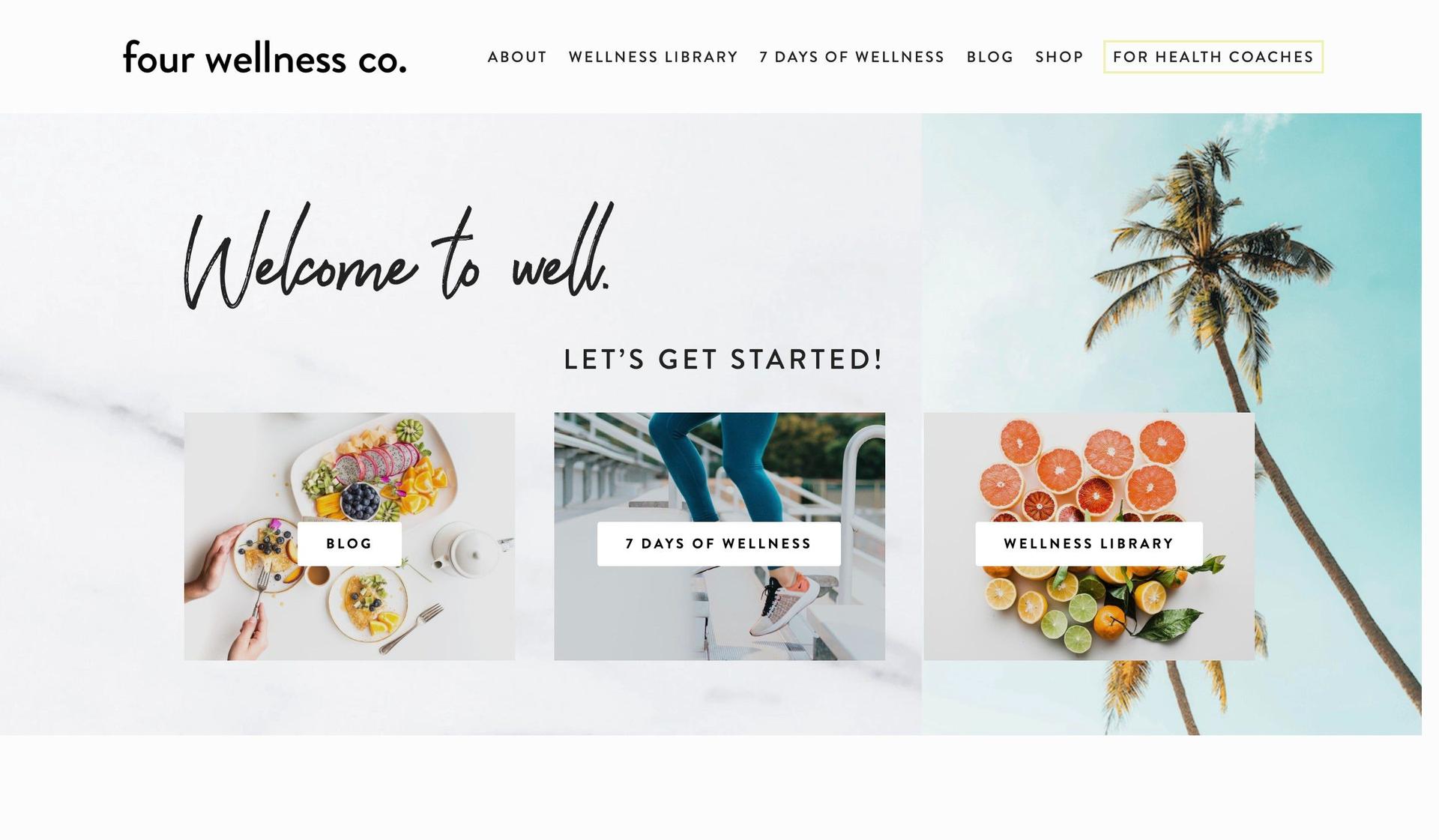 Four Wellness-wellness website examples