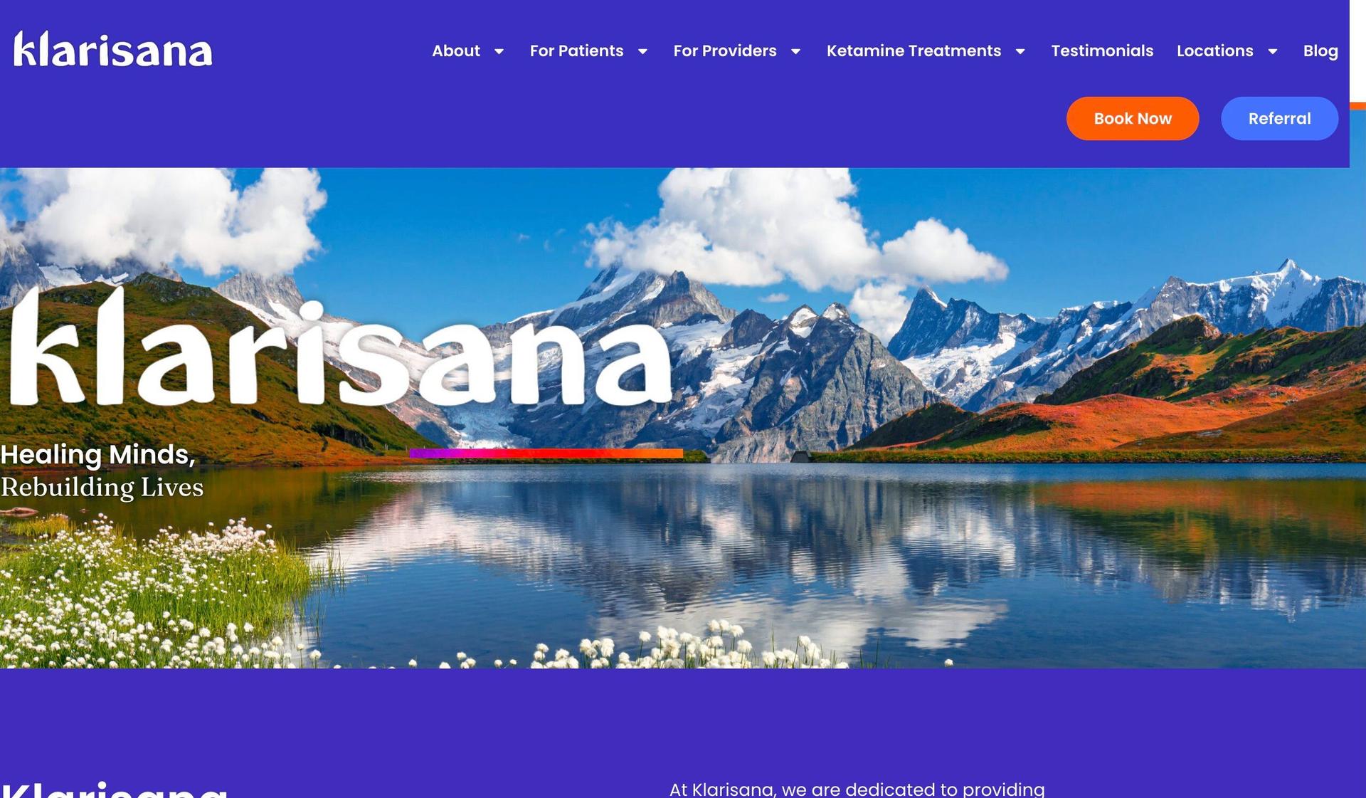 Klarisana-wellness website examples