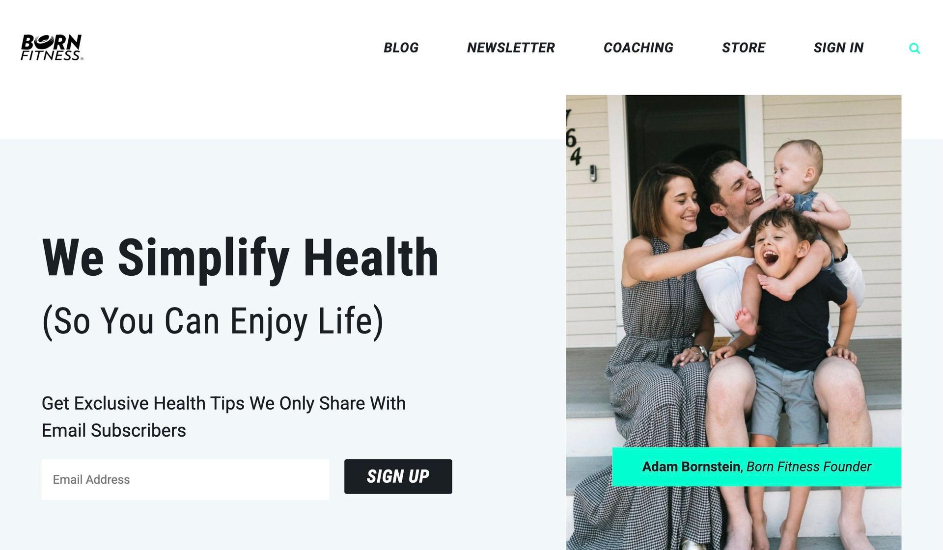 Born Fitness-wellness website examples